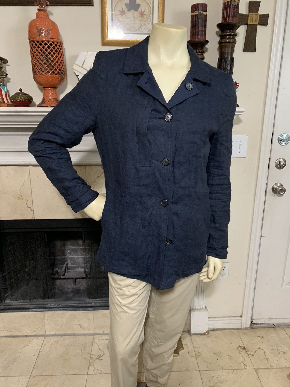 Image of Billy Reid Reversible Car Coat (Lightweight) in Indigo Blue, Men's (Size Small)