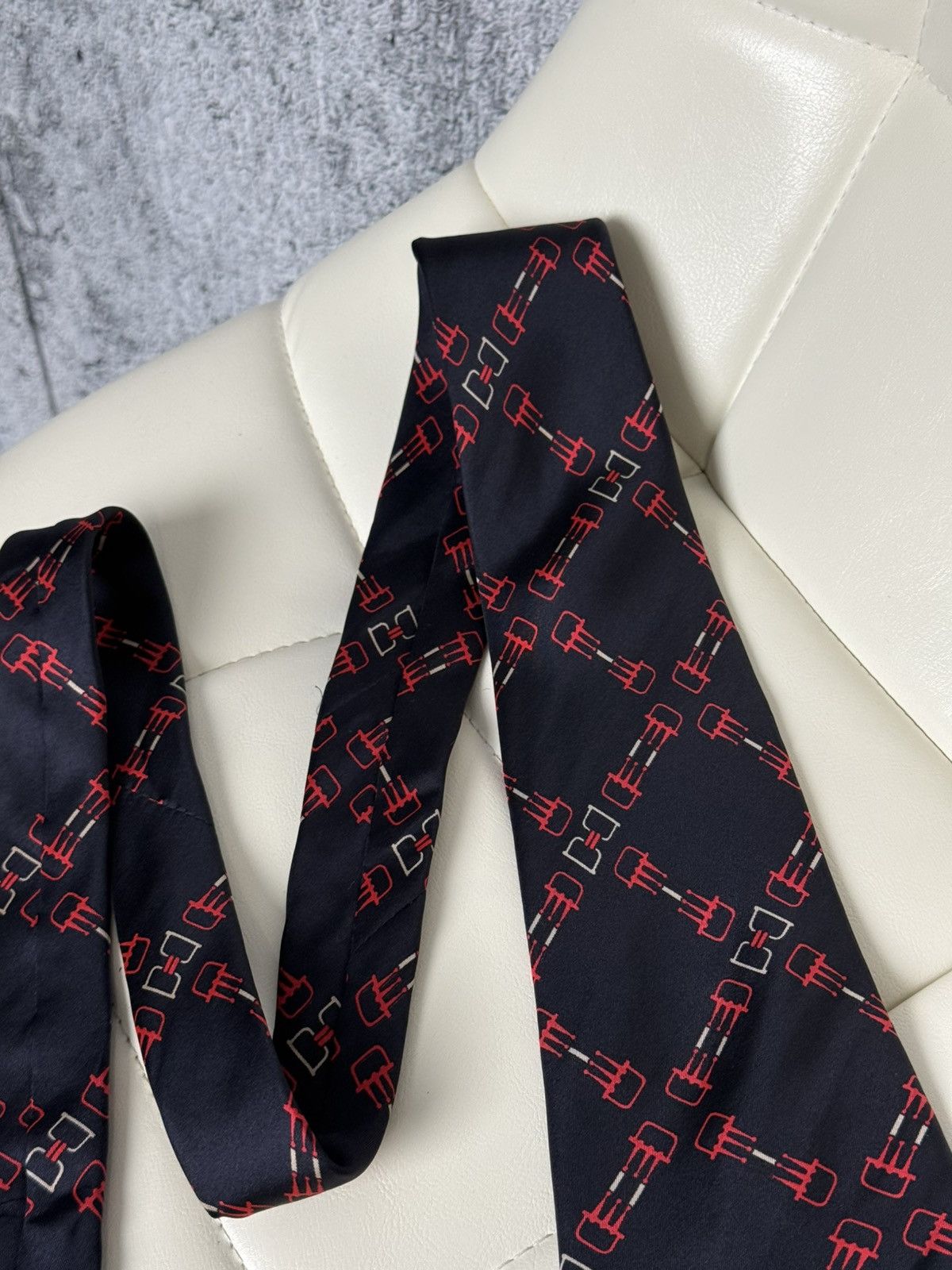 Celine Vintage CELINE Paris Silk Tie Geometric Pattern Necktie Size ONE SIZE - 13 Thumbnail