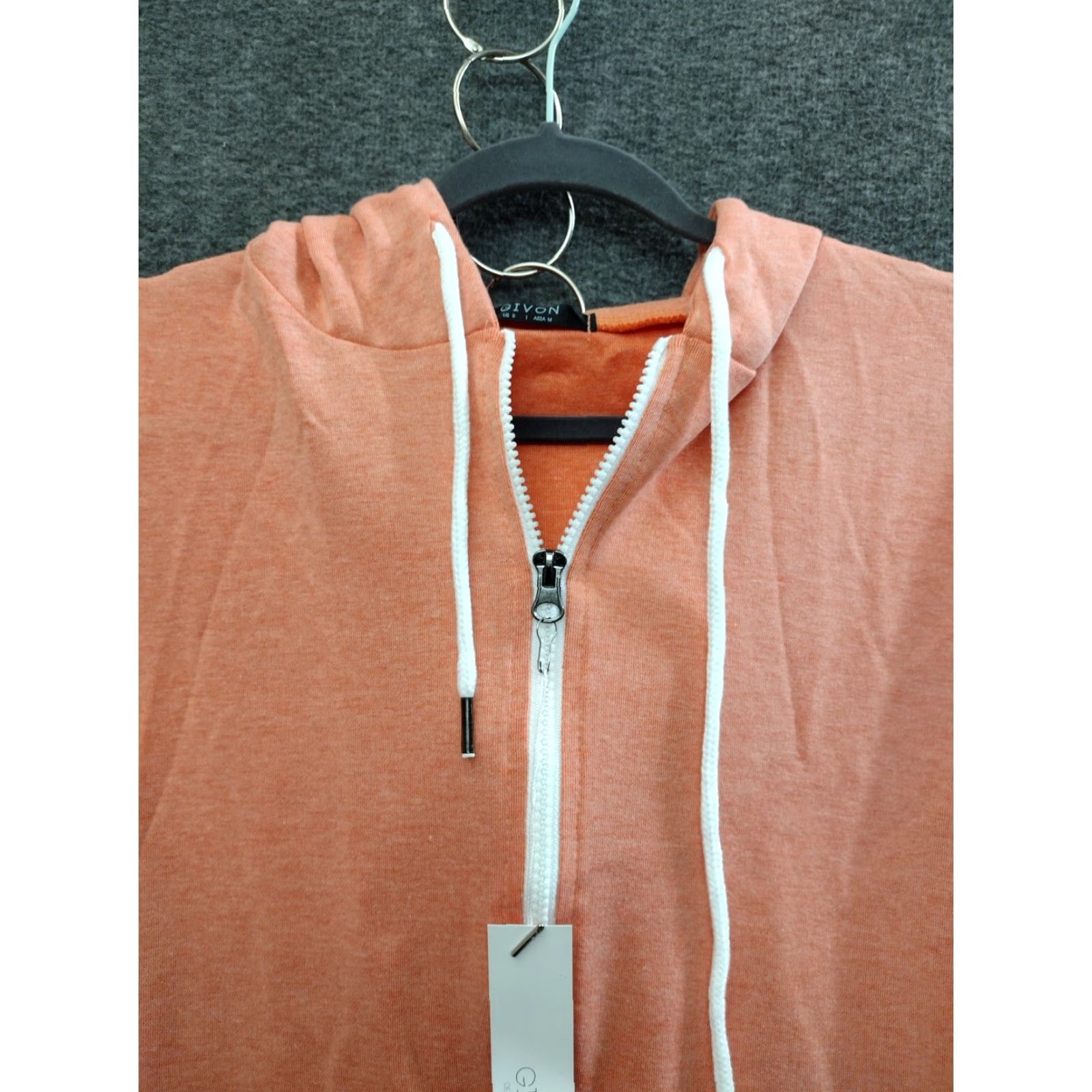 Vintage GIVON Basic Lightweight Zip-Up Hoodie Women S Peach Solid Hooded Cotton Blend Long Sleeve Jacket Summer Spring Fall Winter S Size S / US 4 / IT 40 - 3 Thumbnail