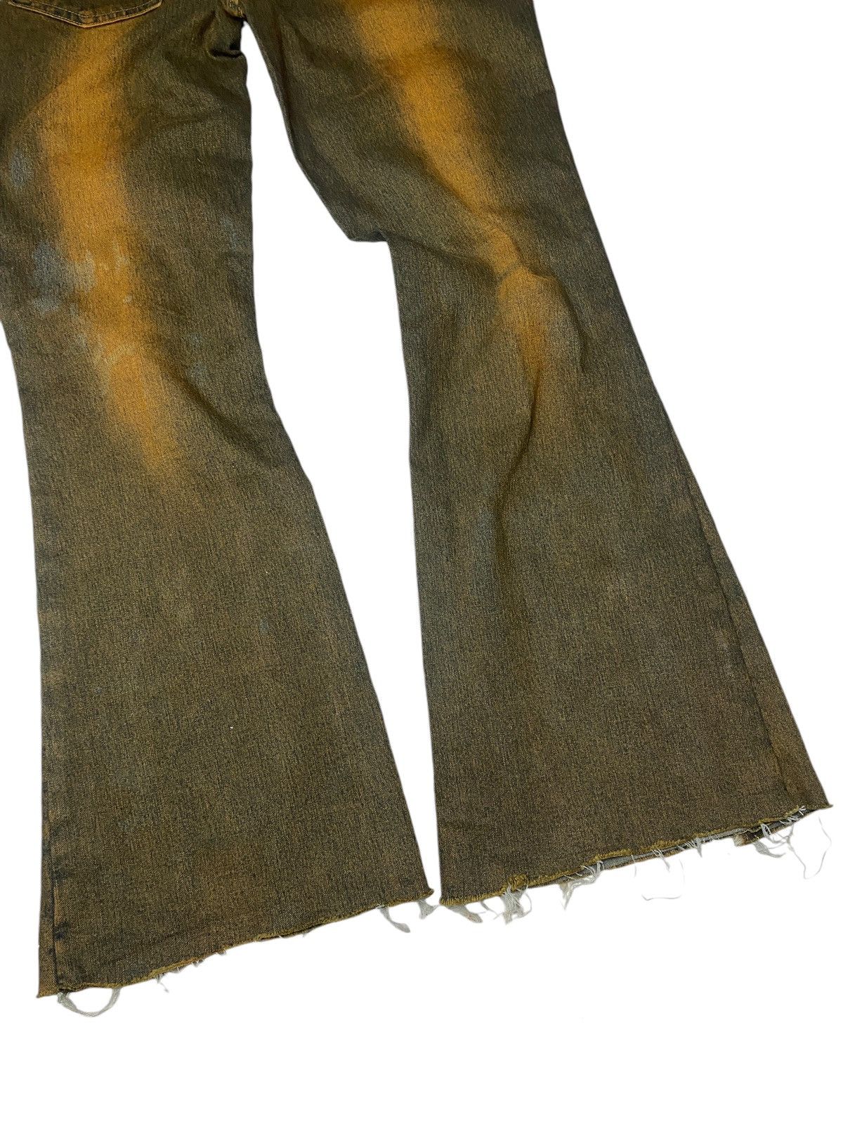 If Six Was Nine × Japanese Brand × Tornado Mart 2000's Xin Miao Mudwash Laced Up Fringe Flared Jeans Size US 29 - 12 Thumbnail