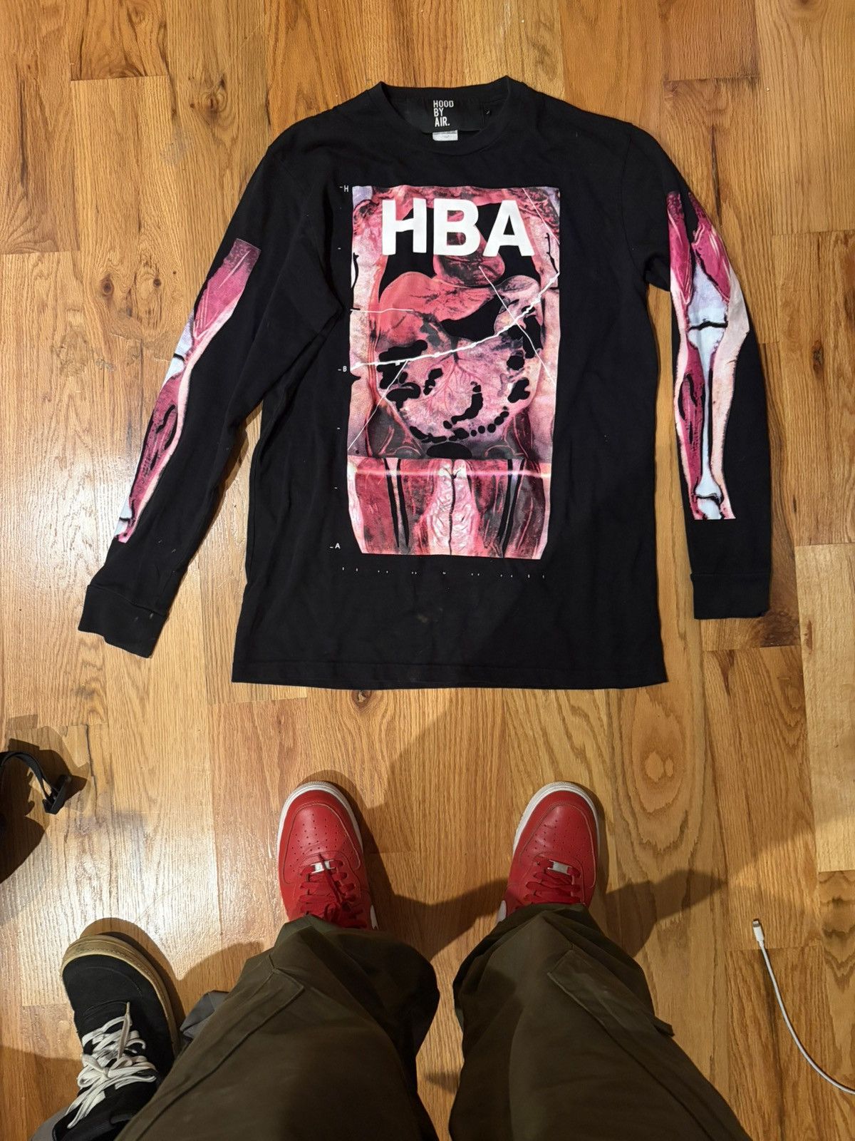 Hood By Air HBA Hood By Air X-Ray Skeleton Zipper Long Sleeve T