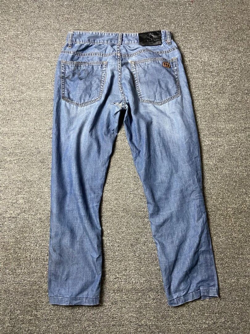 Gucci × New York Yankees New York Yankees + Gucci Straight Fit Jeans (175) Size US 30 / EU 46 - 2 Thumbnail