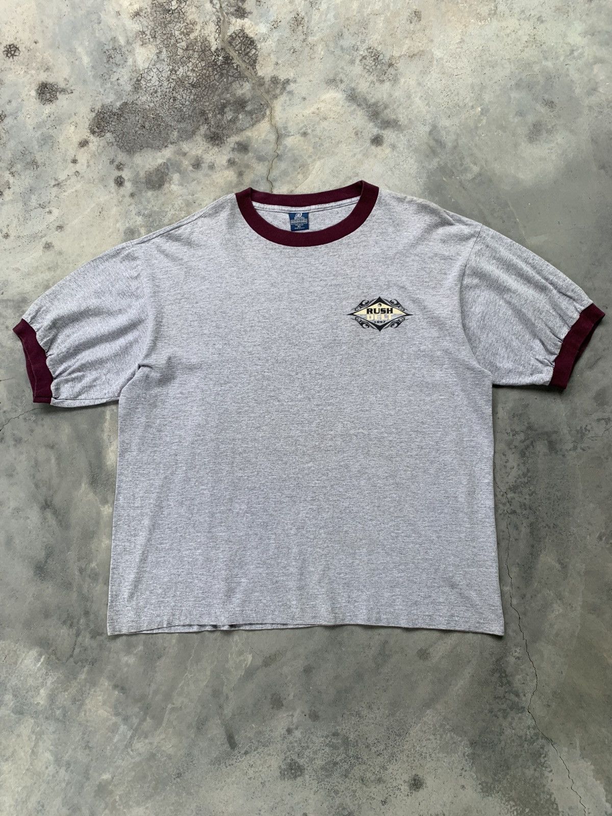 Vintage 90s Vintage Delt Rush Ying Yang Surf Ringer Tshirt Size US XXL / EU 58 / 5 - 2 Thumbnail