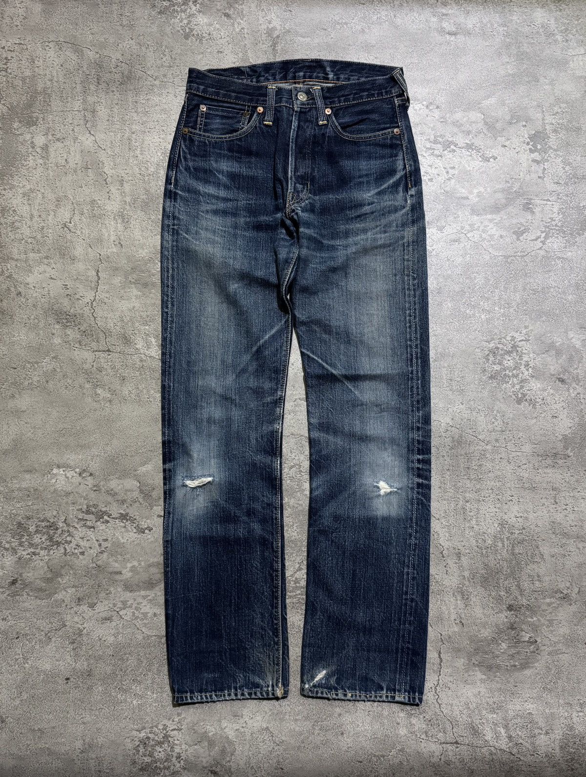 The Real McCoy's Joe McCoy Lot.906 Denim Selvedge distressed jeans Size US 28 / EU 44 - 2 Thumbnail