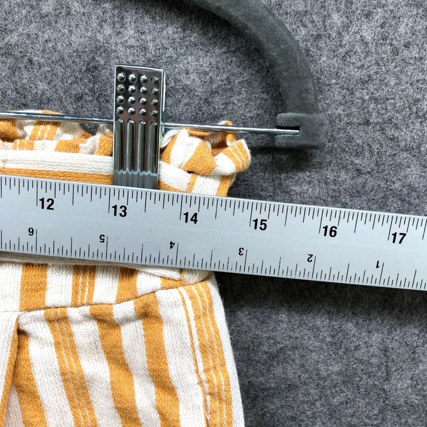 Asos ASOS Linen Blend Shorts Womens Size 6 Mustard Yellow Striped High Waisted Paperbag Relaxed Size 28" / US 6 / IT 42 - 5 Thumbnail