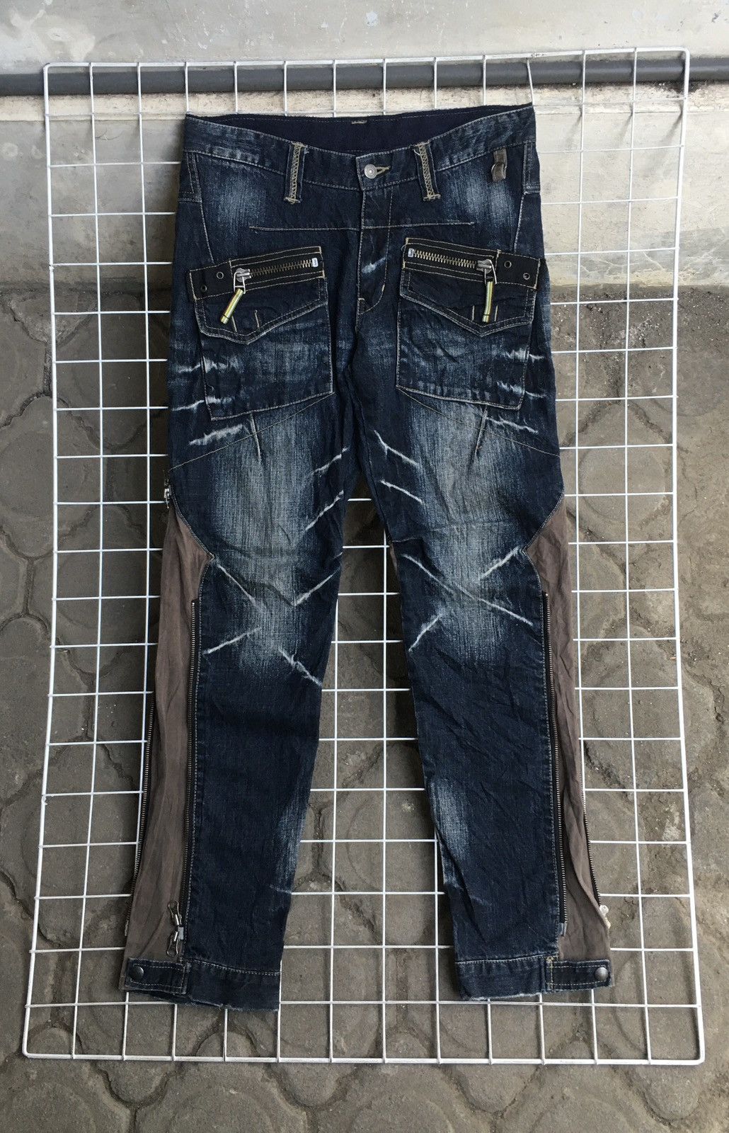 PPFM PPFM Biker Multi Zip Denim Pants Size US 32 / EU 48 - 1 Thumbnail