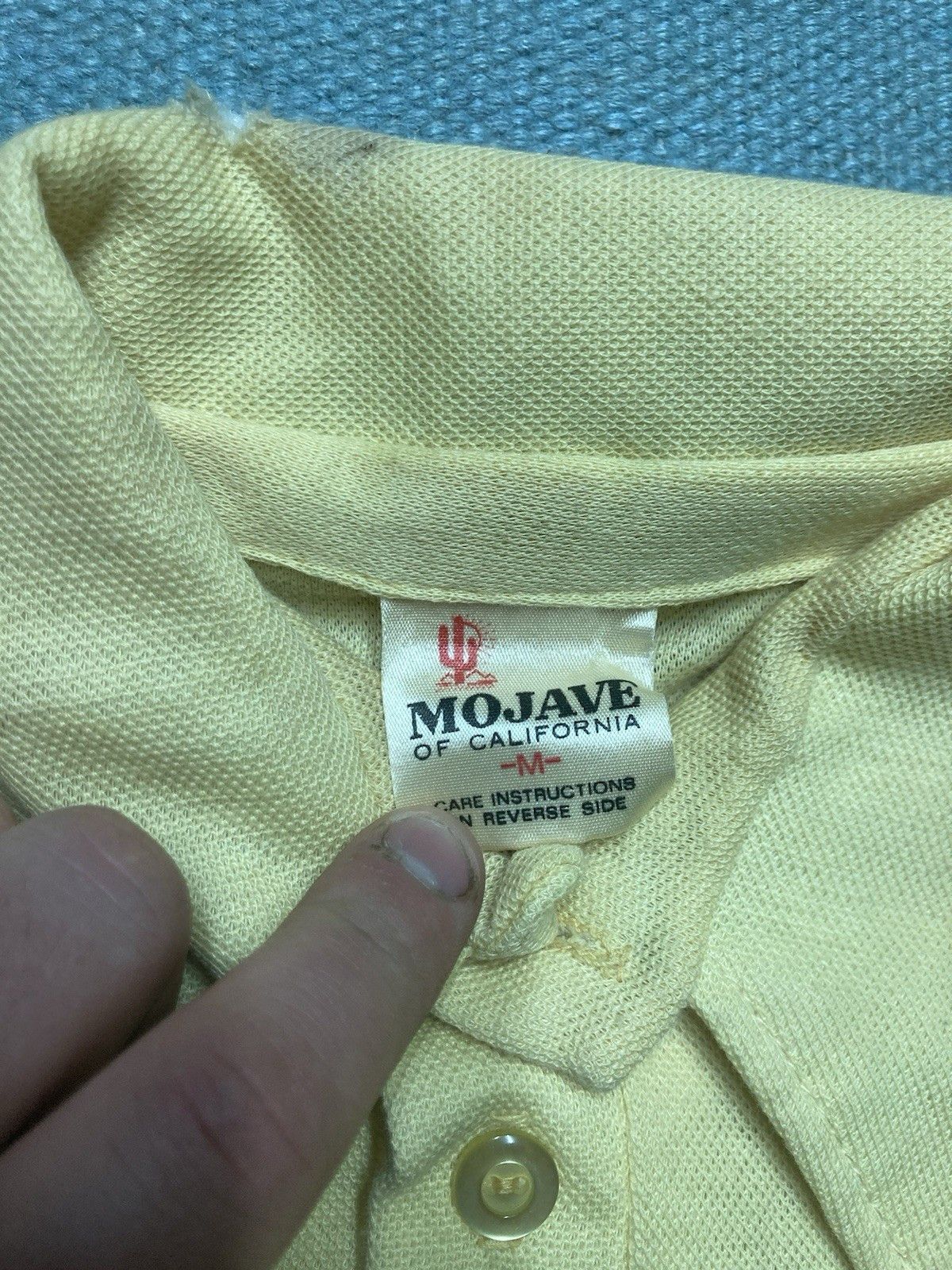 Vintage 70s polo shirt light pale yellow Mojave California medium Size US M / EU 48-50 / 2 - 8 Thumbnail