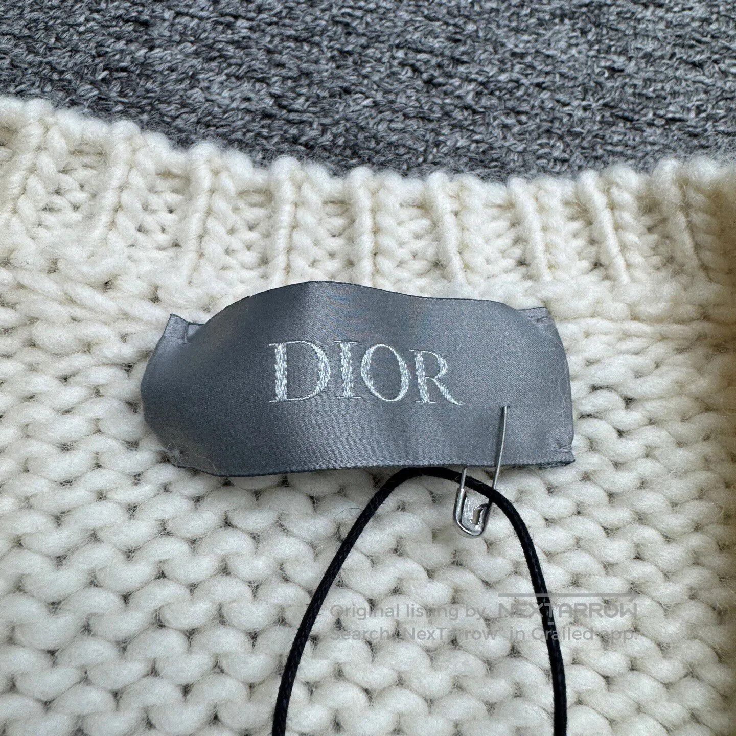 Dior Dior Embroidered mermaid V-neck wool knit sweater| Size US M / EU 48-50 / 2 - 6 Thumbnail