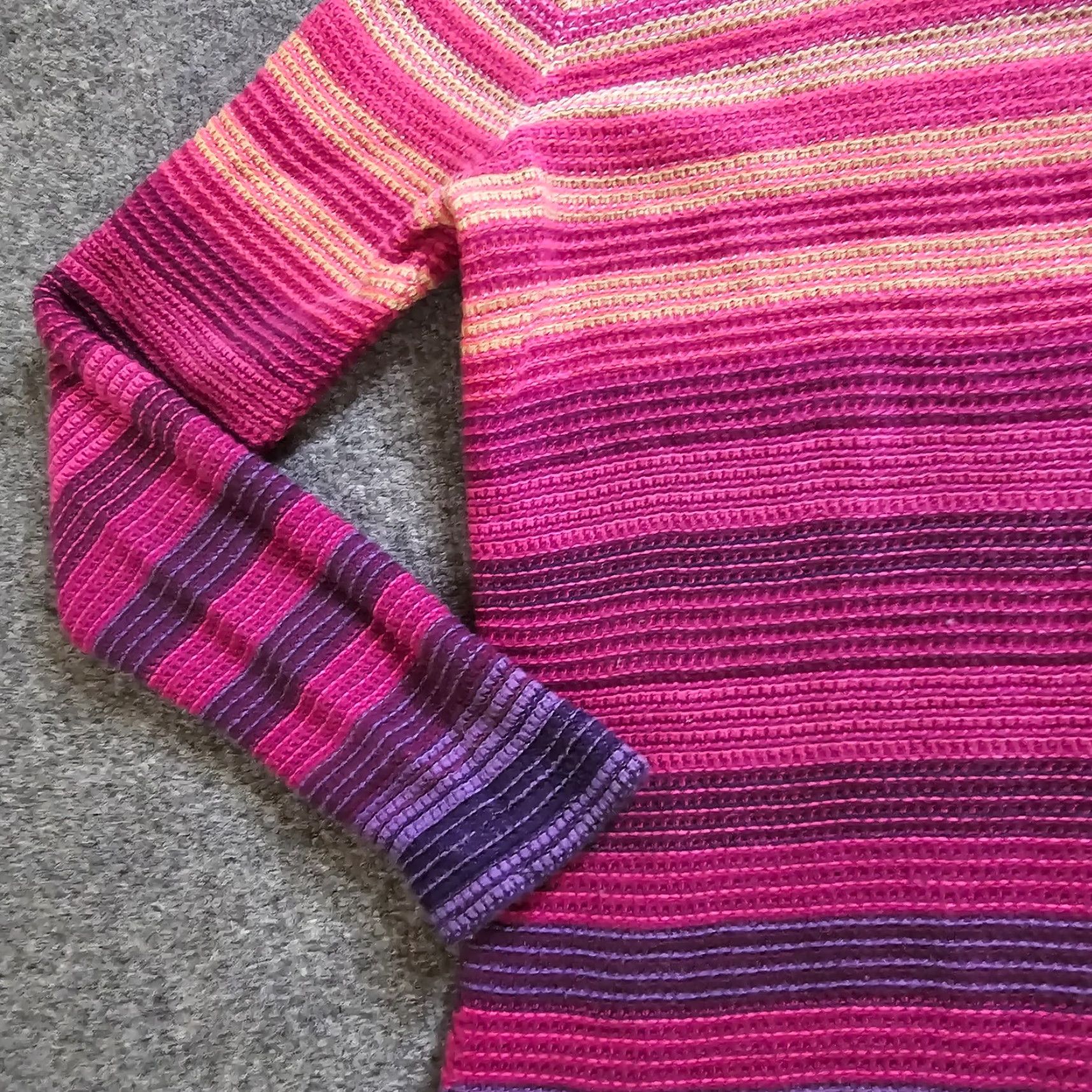 Vintage Foxcroft Sweater Top Womens XL Pink Purple Striped Long Sleeve Round Neck Casual Size XL / US 12-14 / IT 48-50 - 4 Thumbnail