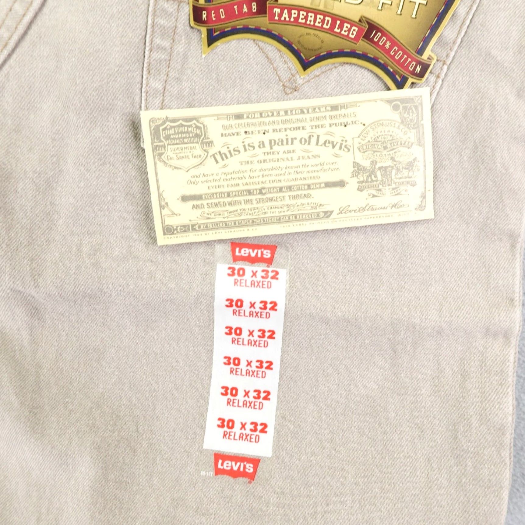 Levi's VINTAGE Levi's Jeans Mens 30x32 Relaxed Tapered Denim 90s Cotton Beige Deadstock Men's Size US 28 / EU 44 - 4 Thumbnail