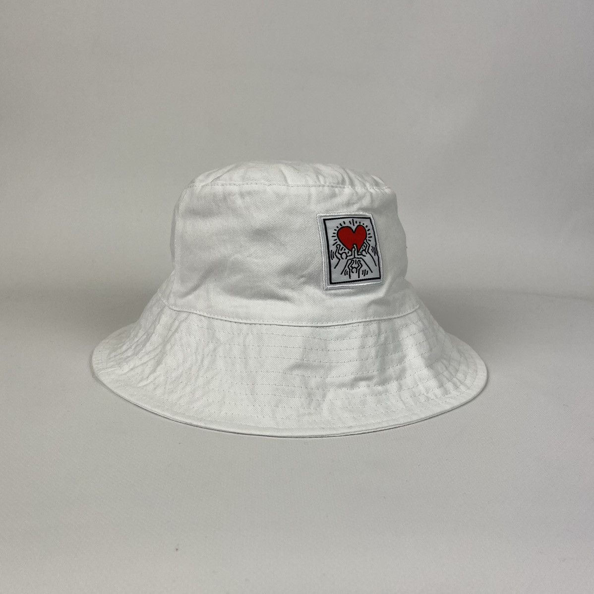 Keith Haring Keith Haring Designer Bucket Hat White Top Cap One Size Logo Size ONE SIZE - 1 Thumbnail