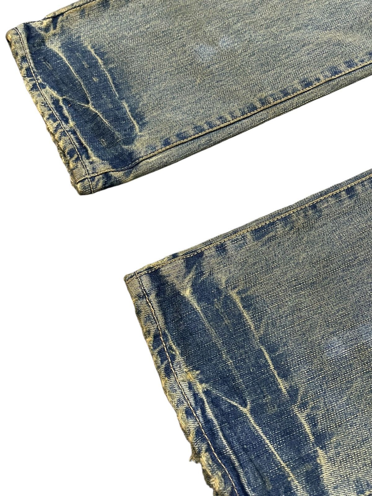 Japanese Brand Archive PPFM Pierced Mud Wash Double Waist Distressed Jeans Size US 31 - 8 Thumbnail
