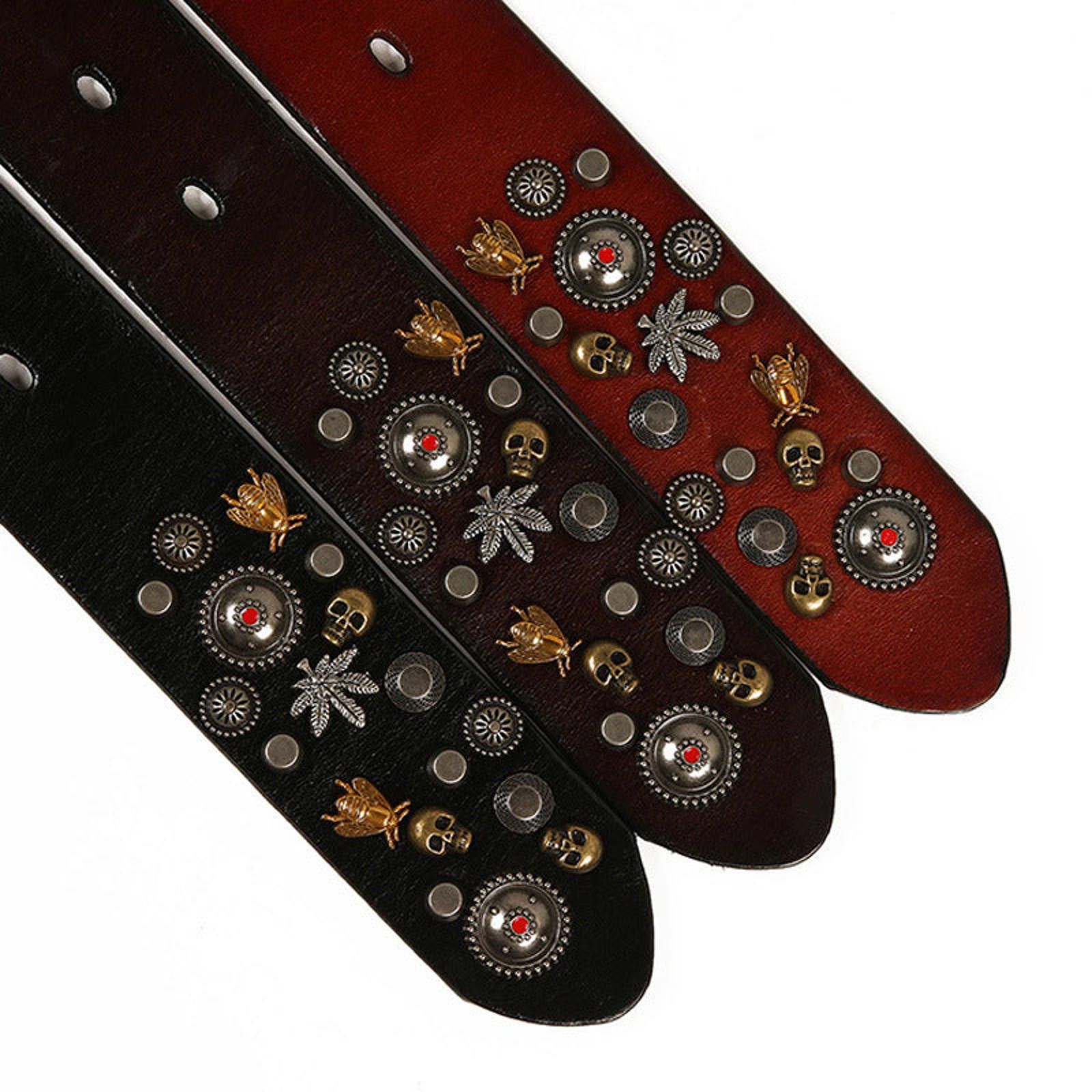 Leather Honey Bee Lock Genuine Leather Belt Size ONE SIZE - 6 Thumbnail