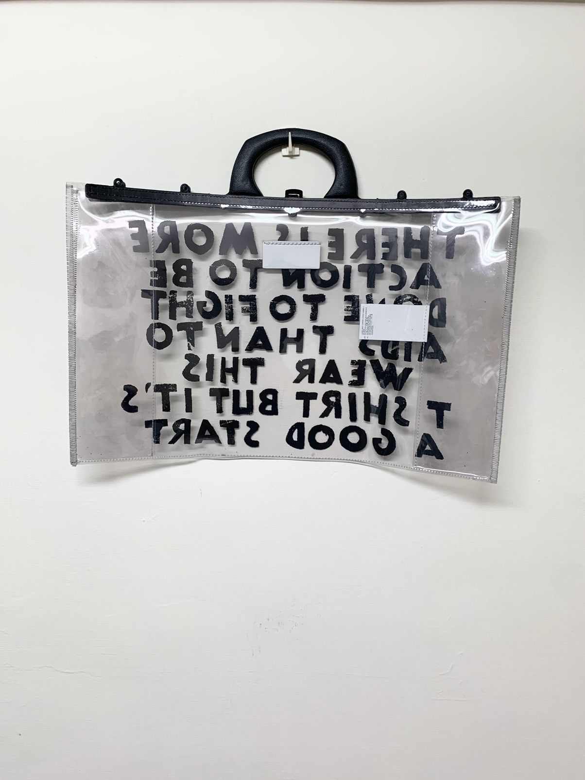 Maison Margiela MM6 SS19 charity AIDS-print PVC tote Size ONE SIZE - 3 Thumbnail
