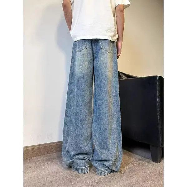 Japanese Brand Yura American retro blue washed distressed straight jeans Size US 32 / EU 48 - 3 Thumbnail