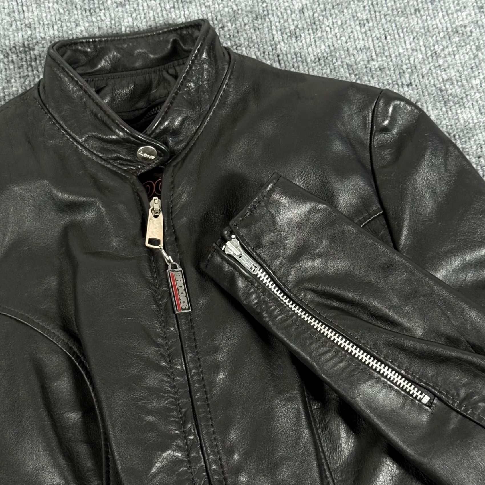 Brooks VINTAGE Brooks Leather Jacket Women 30 Black Moto Biker USA Faux Fur Lined 90s Size 4XL / US 24-26 - 3 Thumbnail