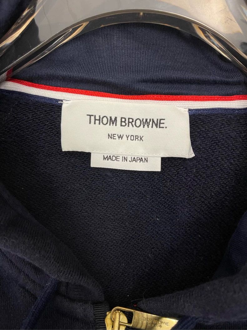 Thom Browne Thom browne Dark blue four-striped zipper jacket hoodie jac Size US M / EU 48-50 / 2 - 6 Thumbnail
