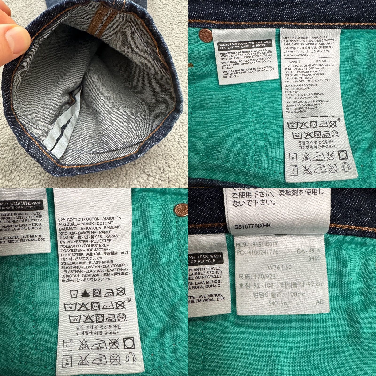 Levi's Levi's 511 Slim Stretch Denim Jeans Men 36x30 Blue Dark Wash Straight Leg Cotton Size US 36 / EU 52 - 8 Thumbnail