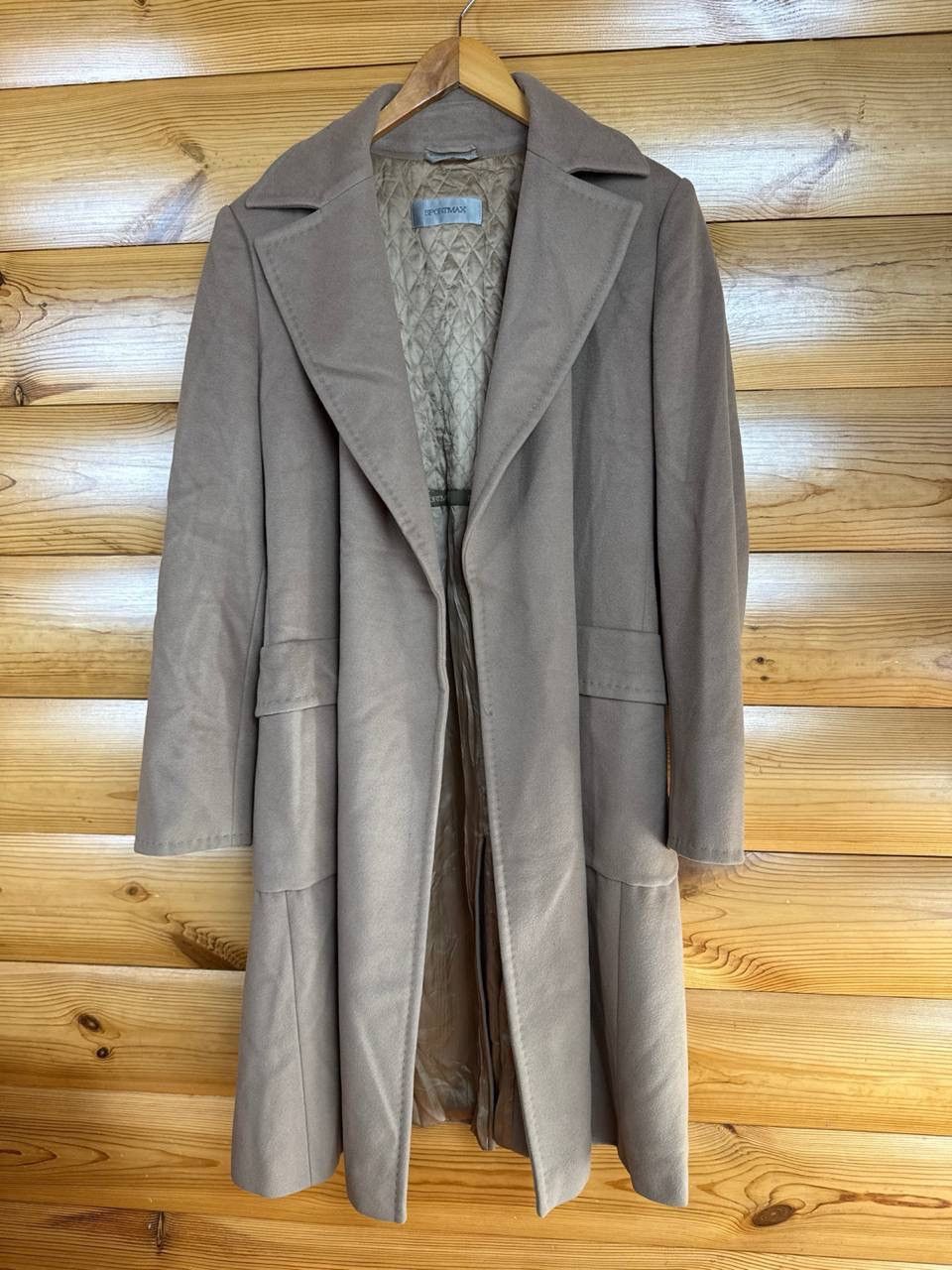 Sportmax Sportmax Wool Cashmere Coat Beige Belted Long Italy Size XL / US 12-14 / IT 48-50 - 1 Thumbnail