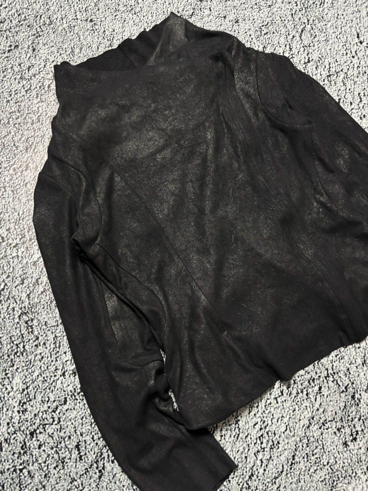 Japanese Brand × Vintage × Zara Avant garde leather jacket asymmetrical zip Size L / US 10 / IT 46 - 3 Thumbnail