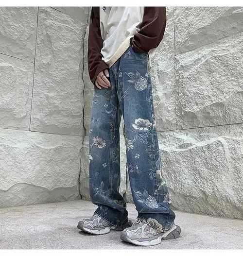 Jean Street Loose Hip Hop Wide-leg Jean Pants Size US 32 / EU 48 - 3 Thumbnail