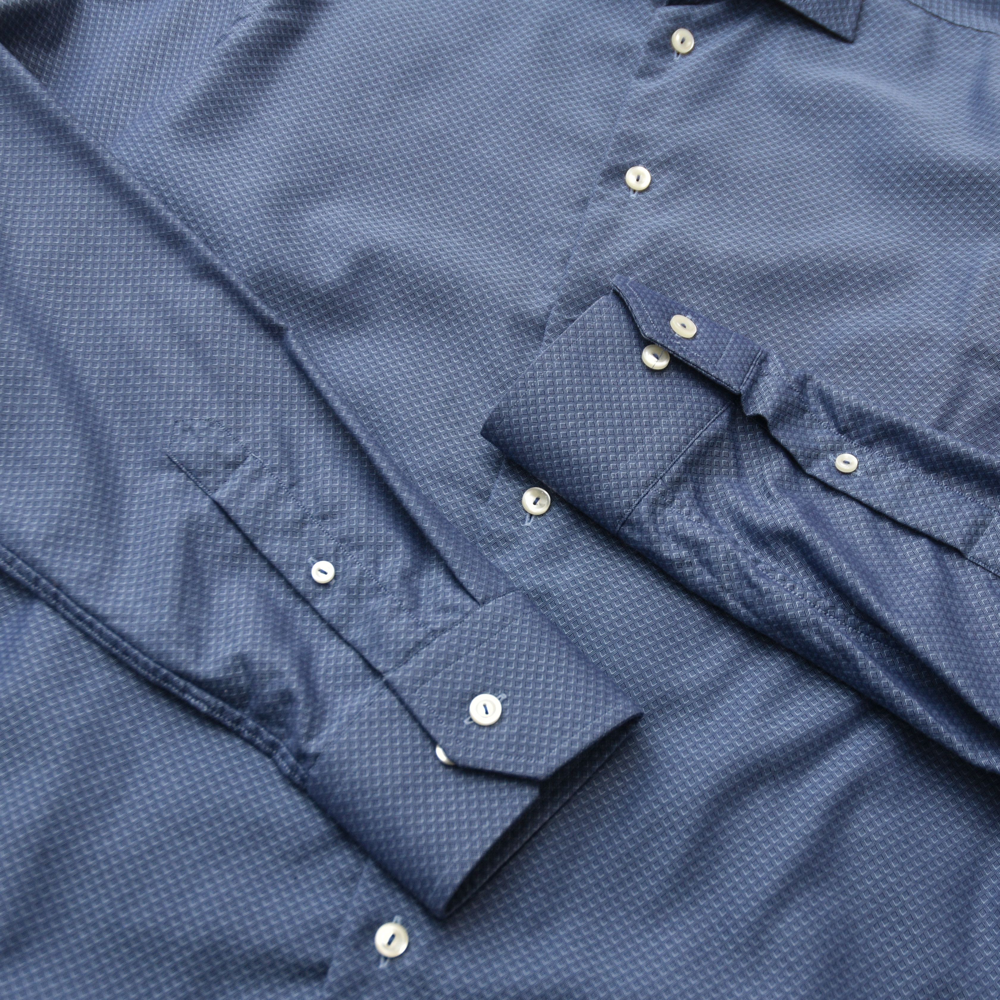 Eton ETON Slim Fit Shirt Blue Micro Geometric Pinpoint Size 39 / Size US M / EU 48-50 / 2 - 10 Thumbnail
