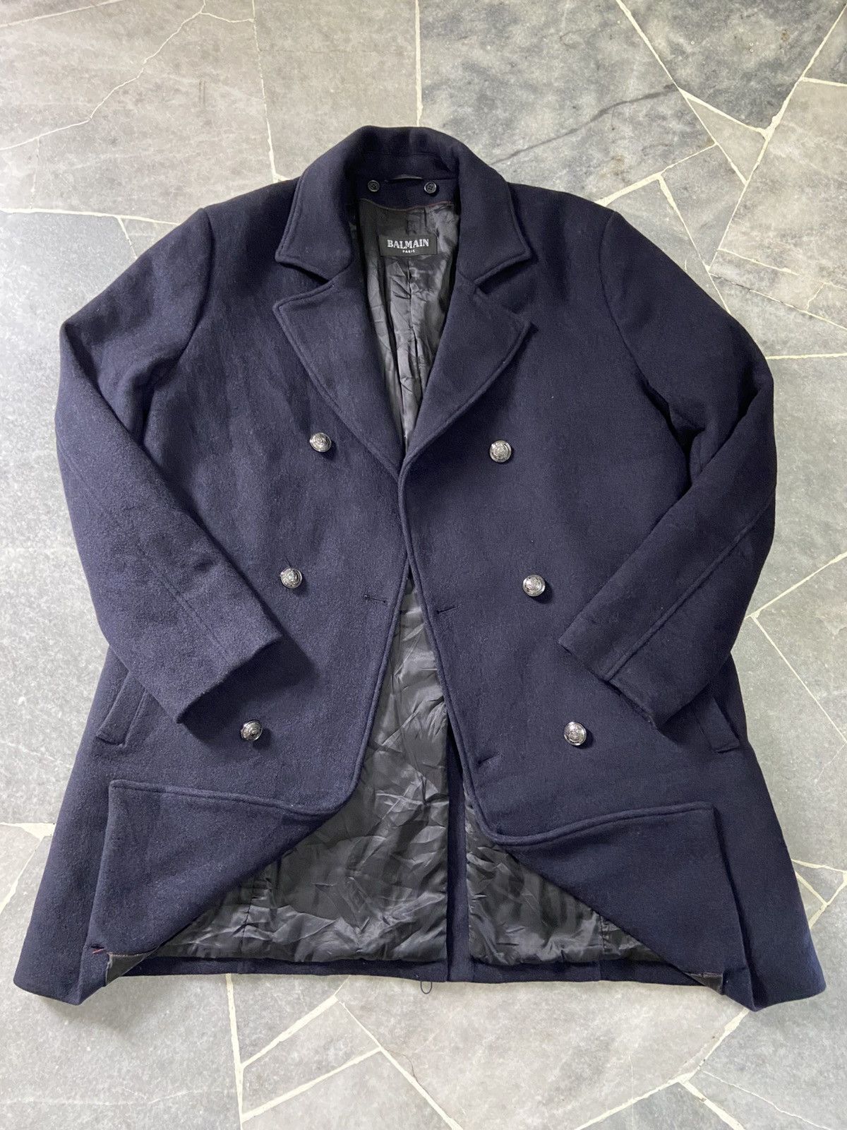 Balmain Balmain Navy Pea Coat Size US L / EU 52-54 / 3 - 3 Thumbnail