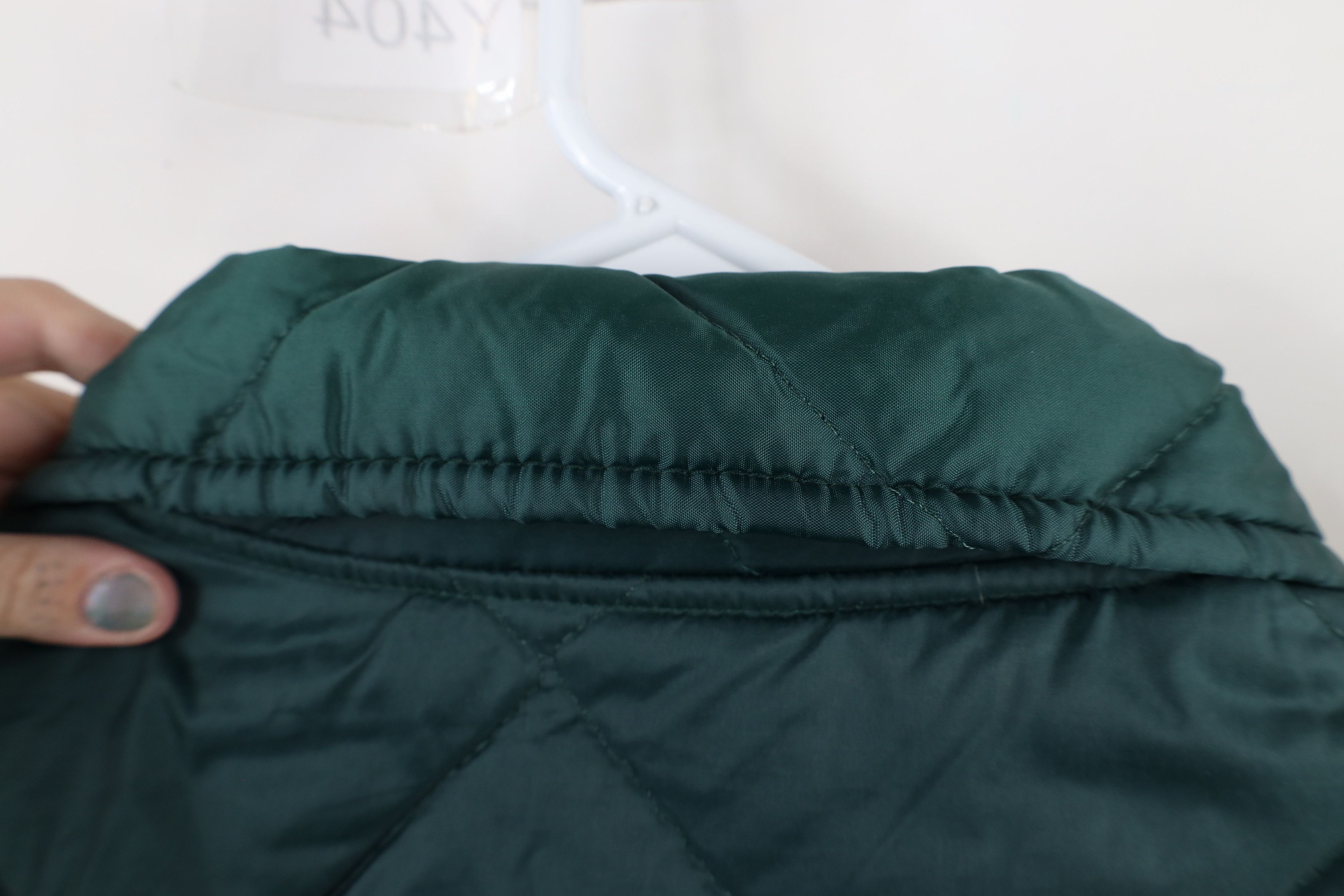 Vintage Vintage 90s Streetwear Blank Quilted Full Zip Jacket Green Size US L / EU 52-54 / 3 - 10 Thumbnail