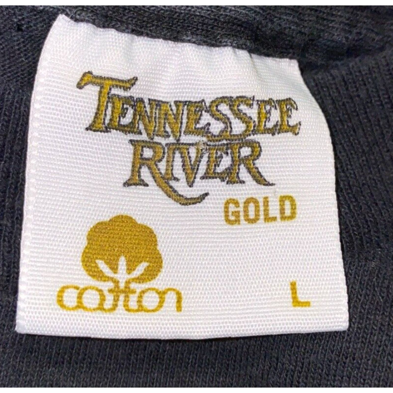 Vintage VINTAGE Tennessee River Women's Short Sleeve T-Shirt Size Large Black Graphic 90s Night River Girls Size 36" / US 14 / IT 50 - 4 Thumbnail