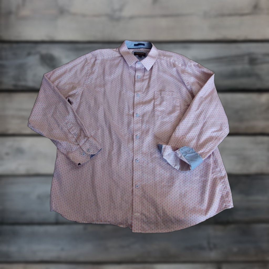 Johnston & Murphy JOHNSON & MURPHY Men's Button-Up Shirt 2XL Geometric Long Sleeve Multicolor Flip Cuff Casual Classic Size US XXL / EU 58 / 5 - 1 Thumbnail