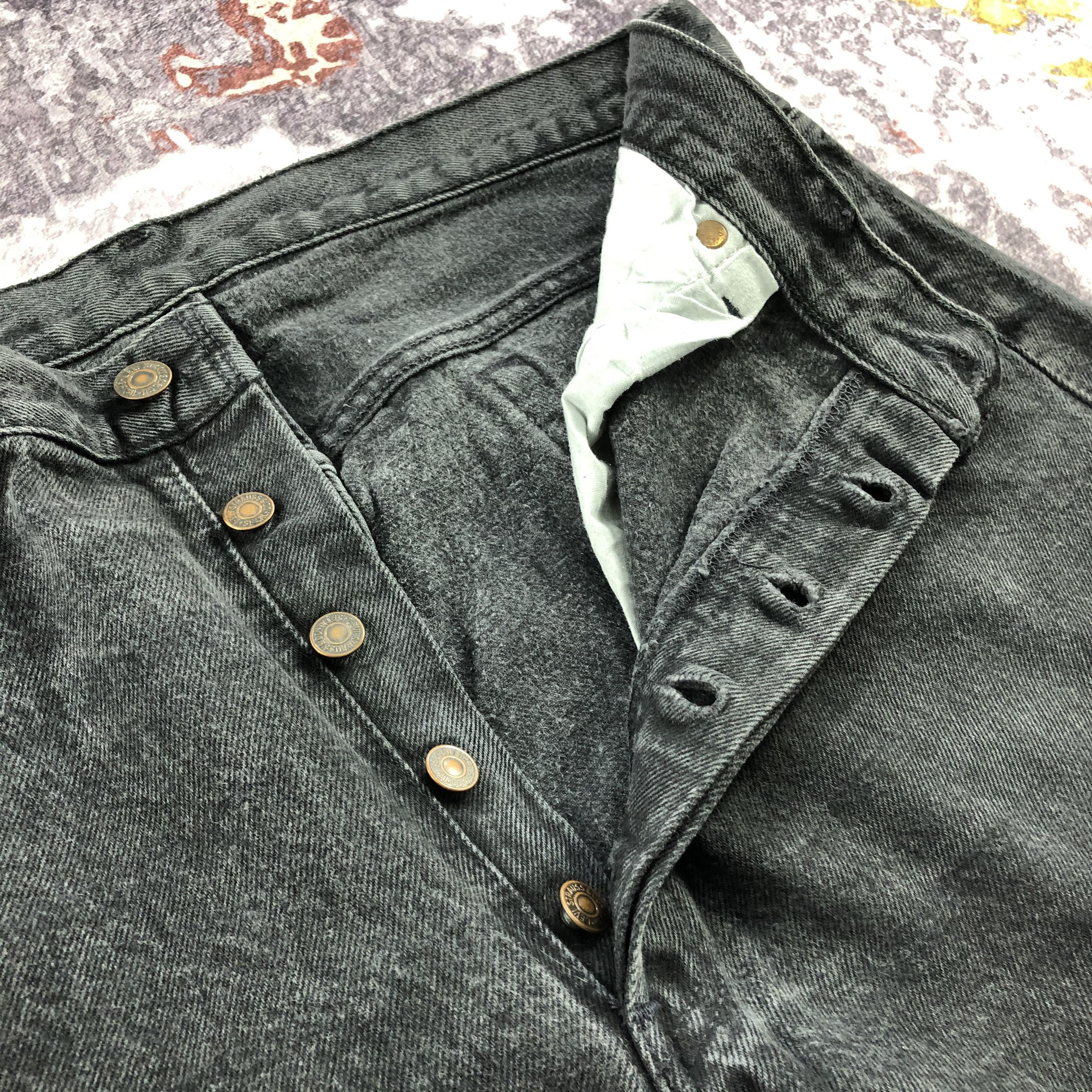 Levi's 90s Vintage Faded Black Levis 501 Jeans-JM2393 Size US 35 - 9 Thumbnail