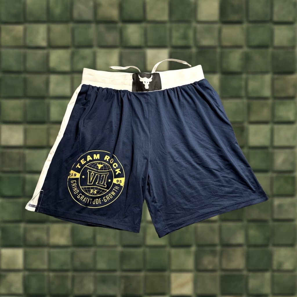 Under Armour Under Armour Project Rock Boxing Shorts Mens Large Blue NWT NEW Size US 33 - 1 Thumbnail