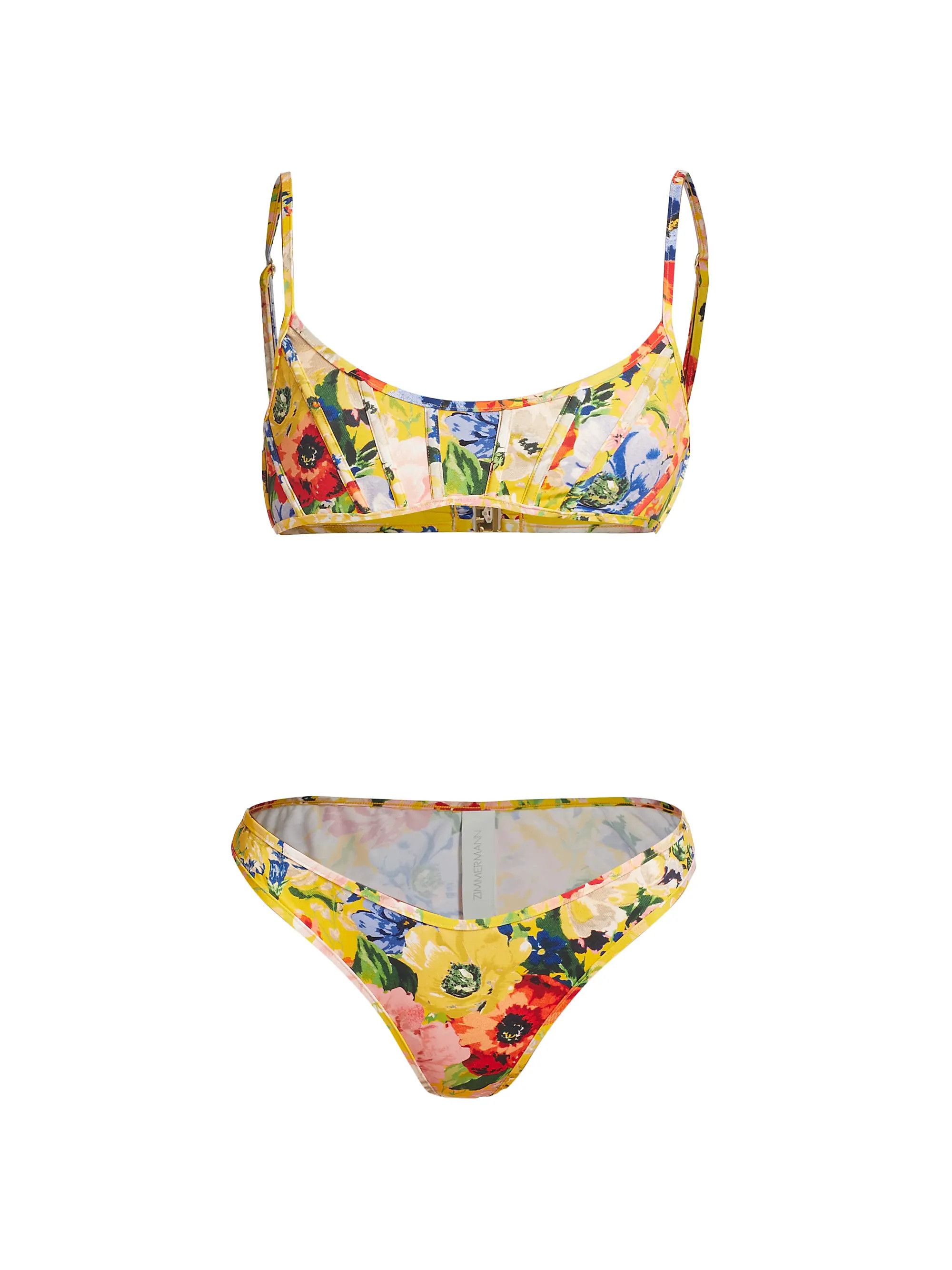 Zimmermann oc11z0725 Alight Floral Corset Bikini Set in Multicolor Size L / US 10 / IT 46 - 2 Thumbnail