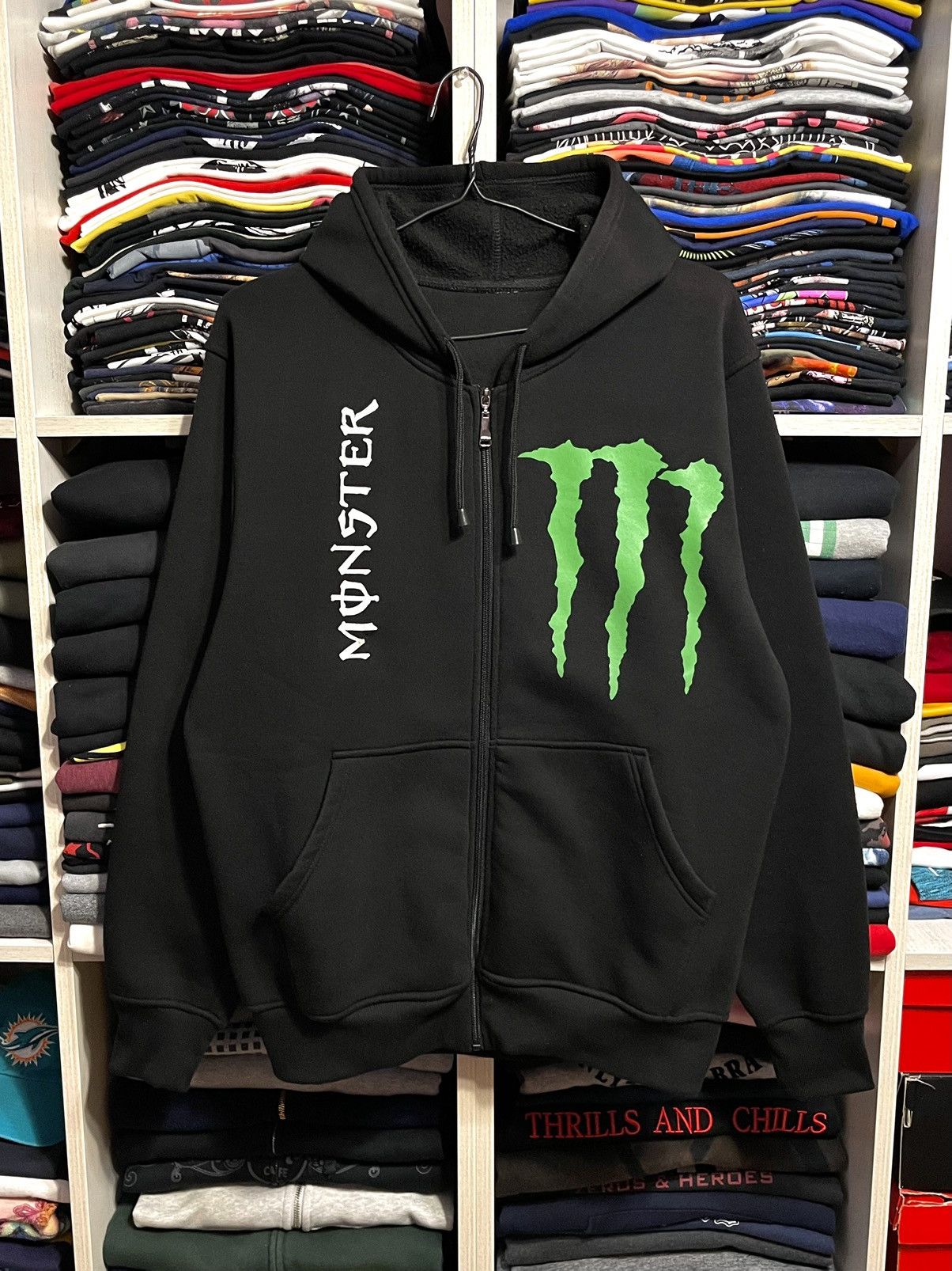 Vintage Vintage Y2K Monster Energy Drink Racing Grunge Zip Hoodie Size US XL / EU 56 / 4 - 8 Thumbnail