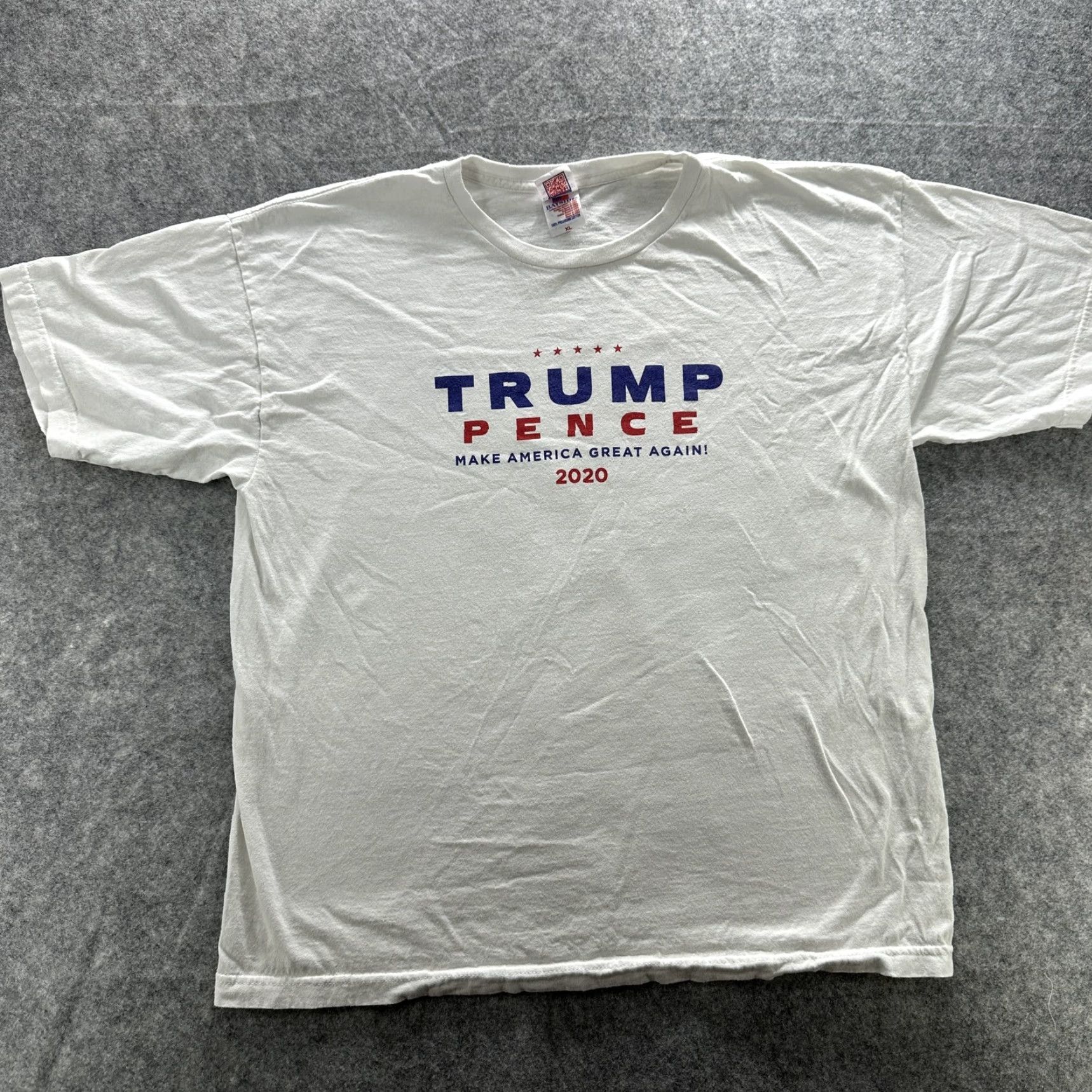 Greats BAYSIDE Trump Pence T-Shirt Mens XL White 2020 MAGA Graphic Print Crew Neck Patriotic Size US XL / EU 56 / 4 - 2 Thumbnail