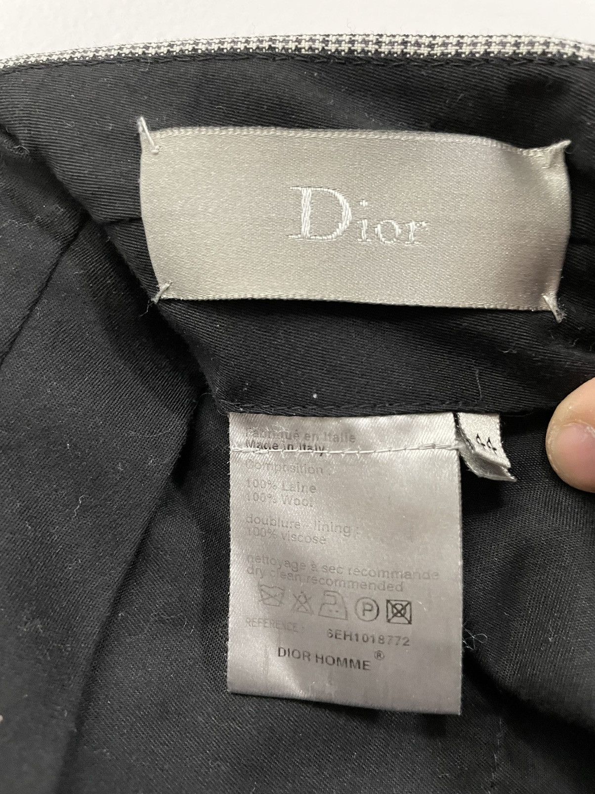 Dior × Hedi Slimane Houndstooth Wool Trousers Size US 29 - 6 Thumbnail