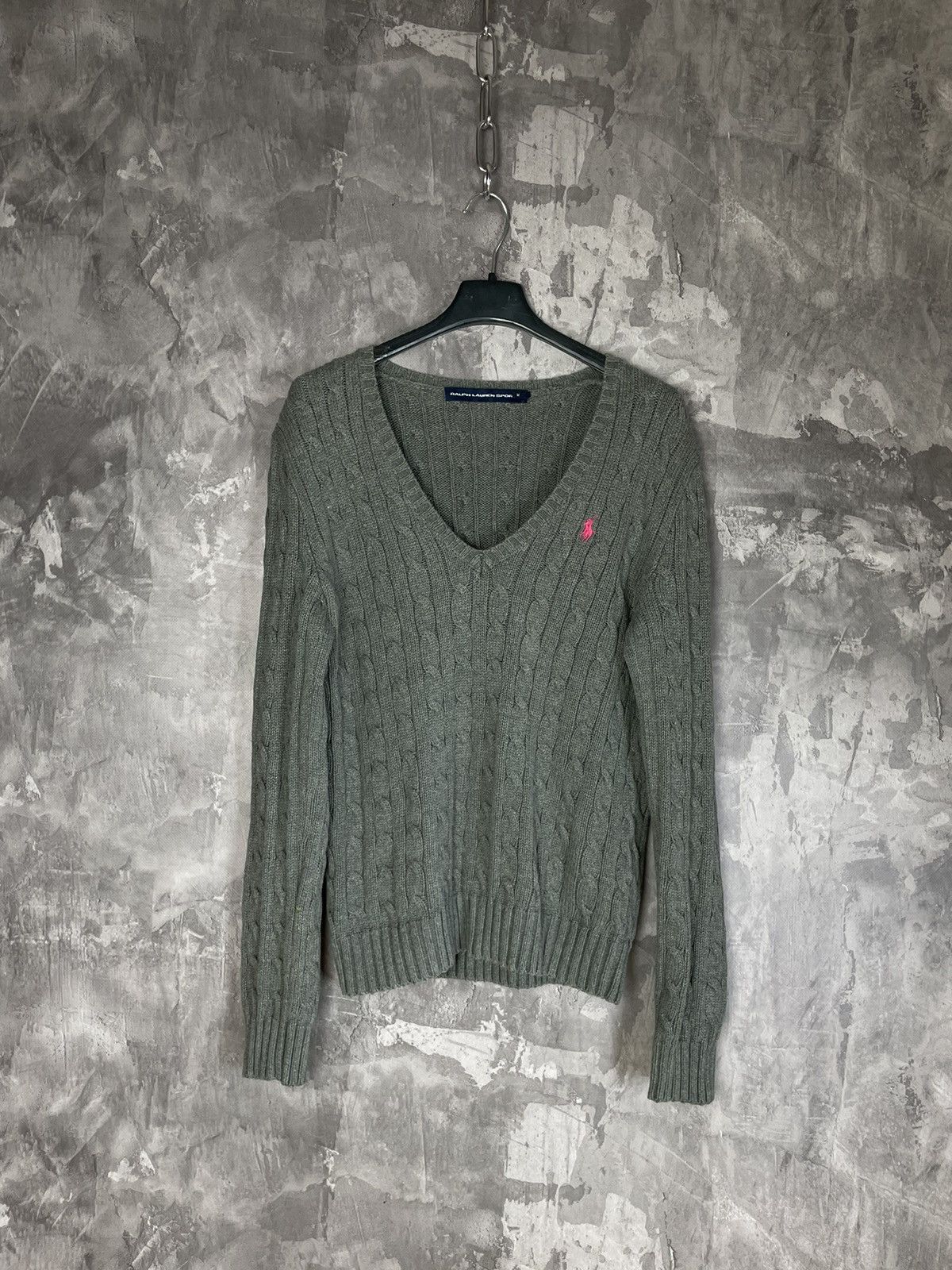Polo Ralph Lauren × Ralph Lauren Vintage Ralph Lauren Cuble Knit V Neck Sweater Size M / US 6-8 / IT 42-44 - 1 Thumbnail