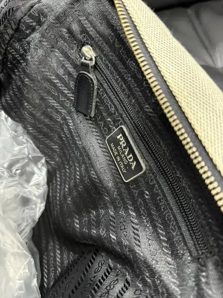 Prada × Vintage Vintage Prada 99AW Black Label Canvas Shoulder Bag 