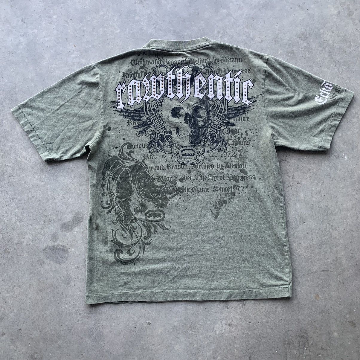 Ecko Unltd. × Vintage VTG ECKO UNLTD. "RAWTHENTIC" STUDDED TEE Size US L / EU 52-54 / 3 - 2 Thumbnail