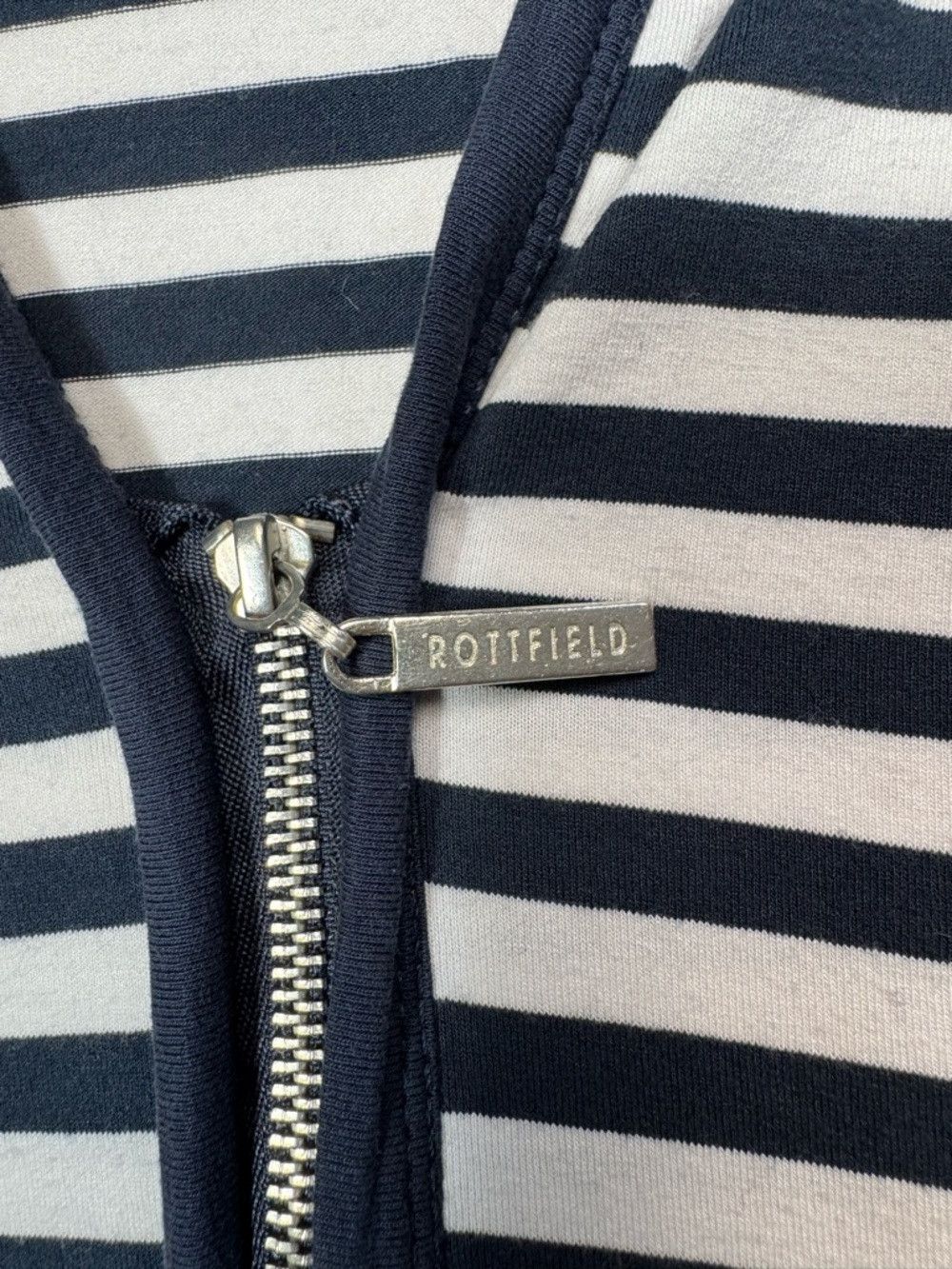 Other TT ROTTFİELD Navy White Striped Zip Viscose Cardigan with P Size L / US 10 / IT 46 - 7 Thumbnail