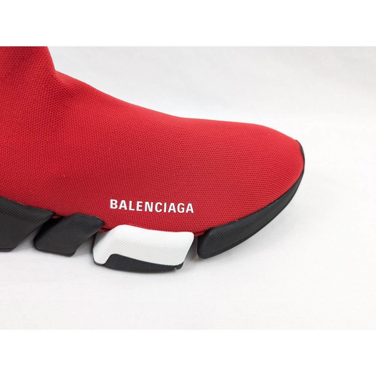 Balenciaga o1rshd1 Speed 2.0 Low-Top Sneakers in Red/Black/White Size US 9 / EU 42 - 4 Thumbnail