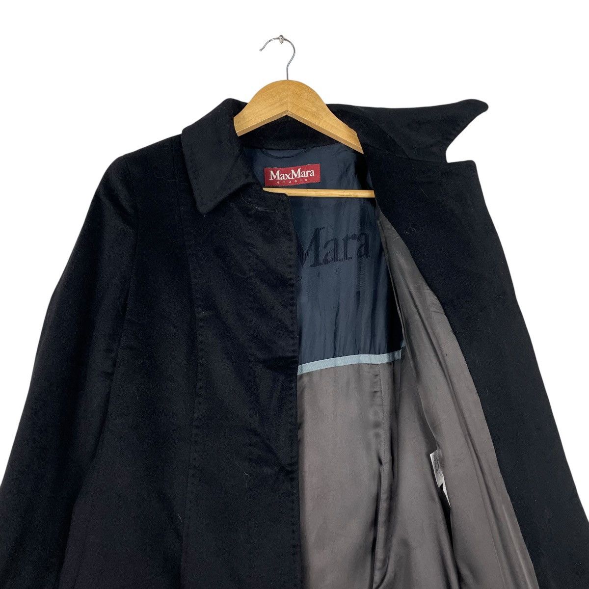 Designer × Max Mara 💥MAX MARA STUDIO BLACK PARKA JACKET Size S / US 4 / IT 40 - 11 Thumbnail