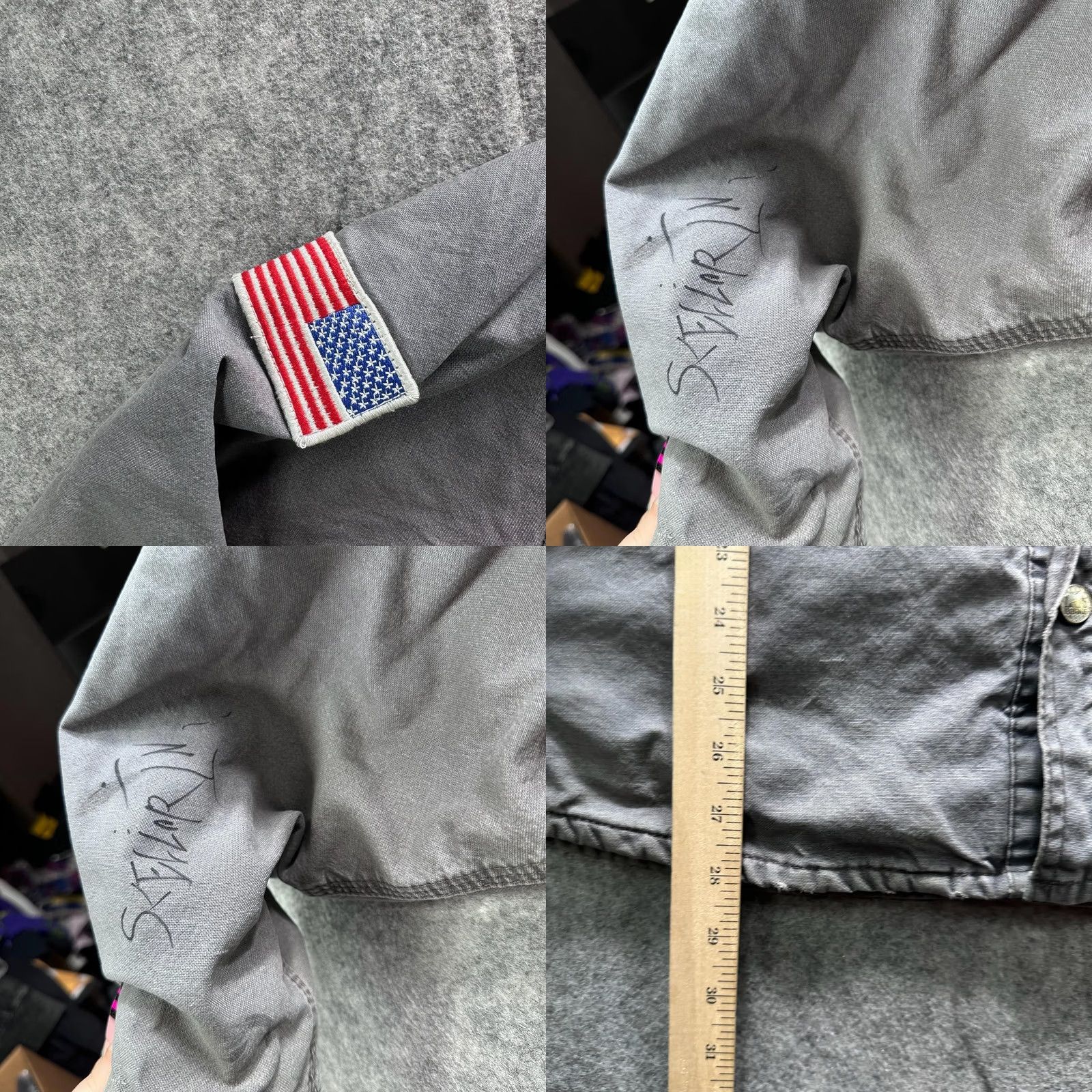 Vintage VINTAGE Berne Jacket Mens L Gray Matco Tools Canvas Flannel Lined Workwear USA Flag Size US L / EU 52-54 / 3 - 9 Thumbnail