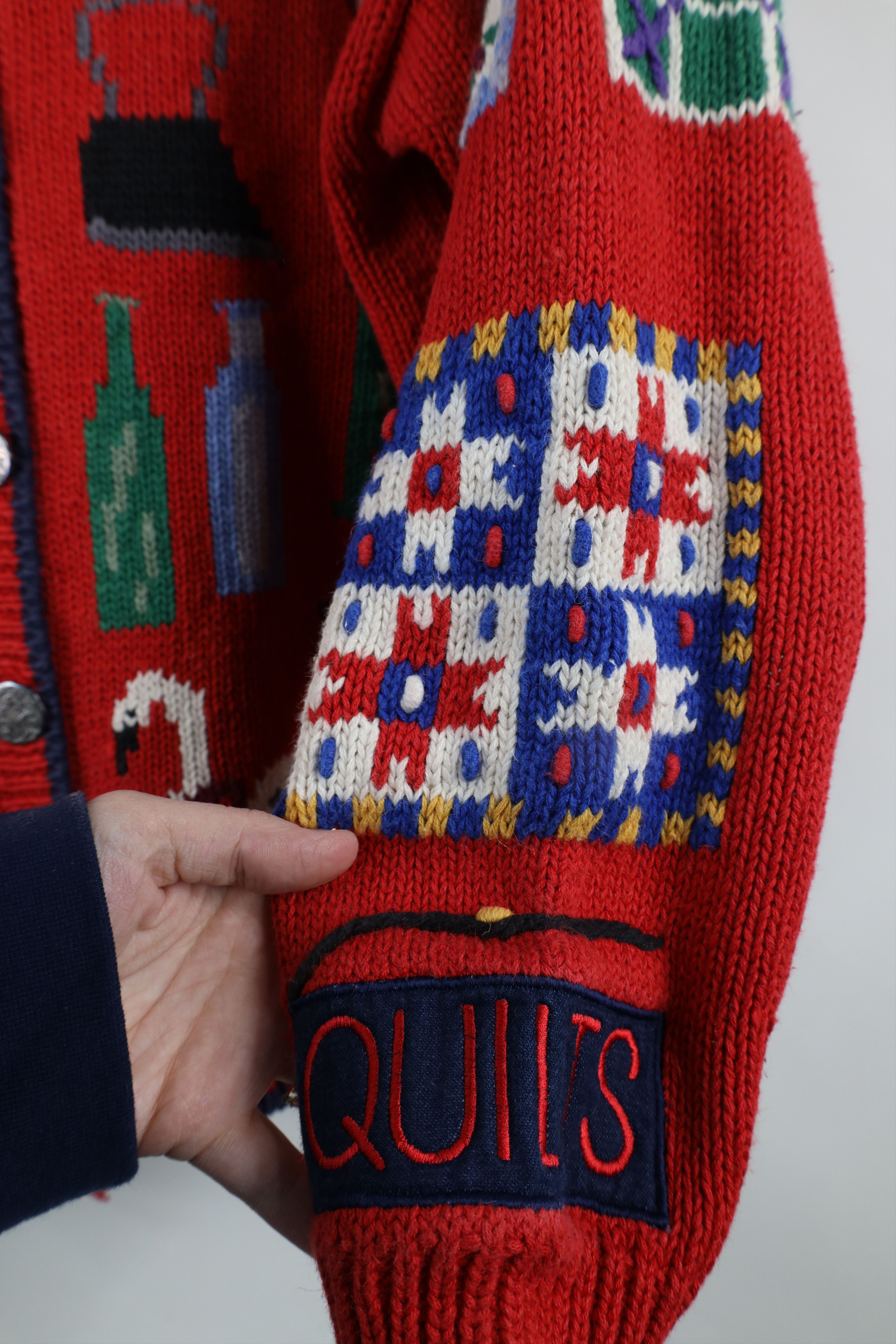 Vintage Vintage 90s Design Options Antiques Knit Cardigan Sweater Size L / US 10 / IT 46 - 6 Thumbnail