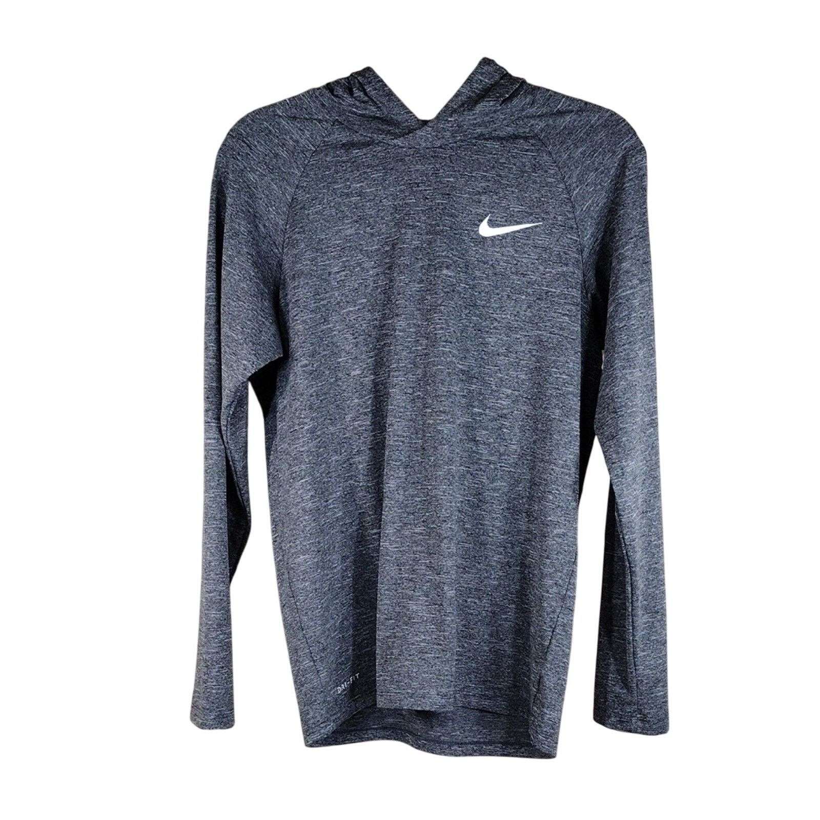 Nike Nike Men's Dri-FIT UPF 40+ Heathered Long Sleeve Grey Hoodie Size US S / EU 44-46 / 1 - 1 Thumbnail