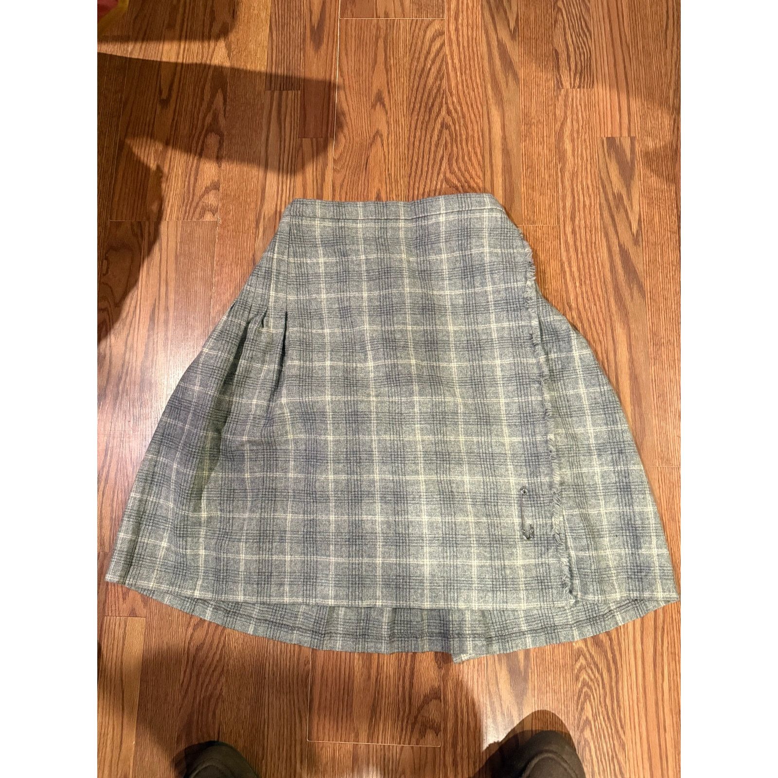 Other Vintage Gray Wool Tartan Kilt Pure New Wool Classic Plaid Size US 26 / EU 42 - 1 Thumbnail
