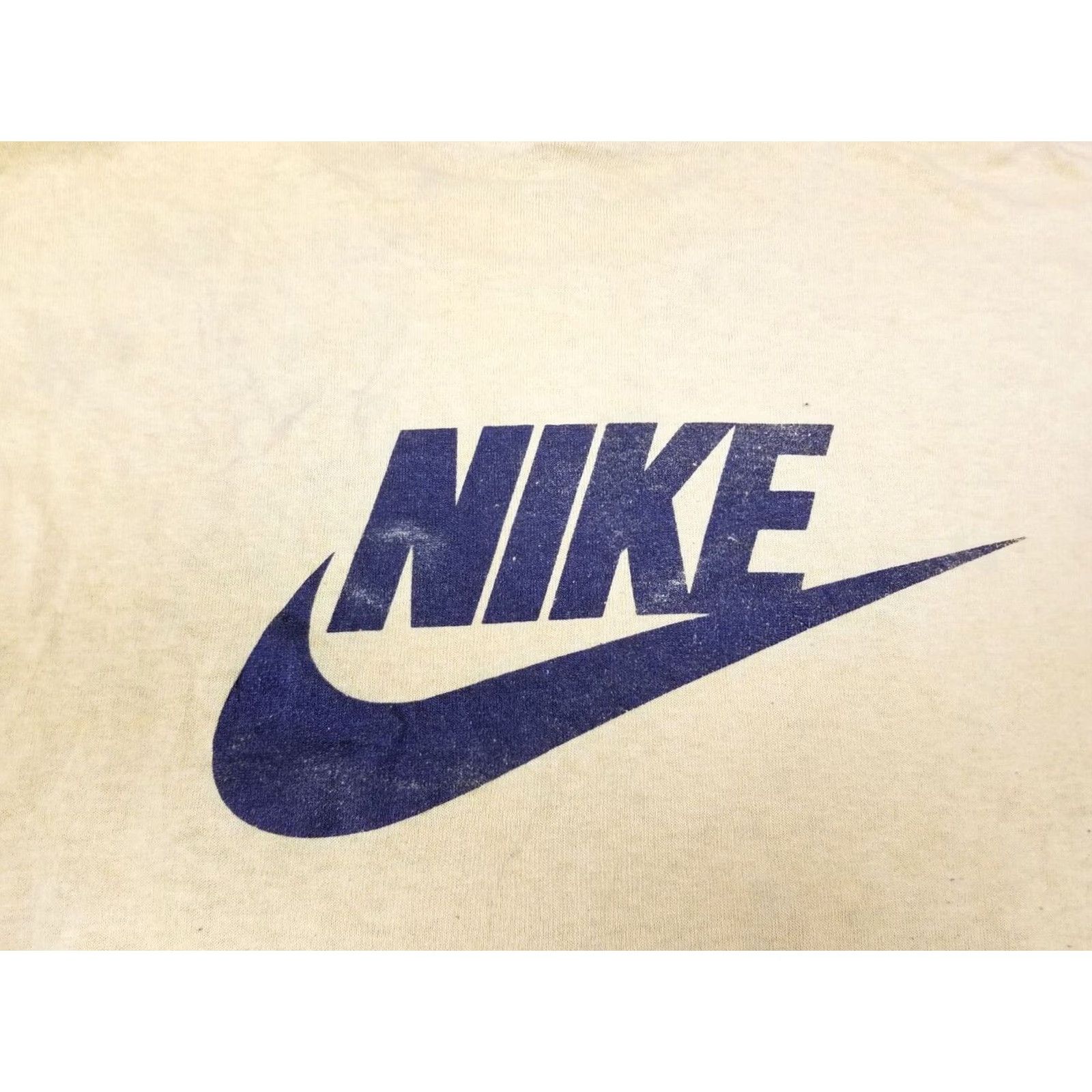 Nike VINTAGE Nike Big Swoosh Back Print Yellow 50/50 T-Shirt SZ MEDIUM Shirt Mens | 70s 80s Size US M / EU 48-50 / 2 - 2 Thumbnail