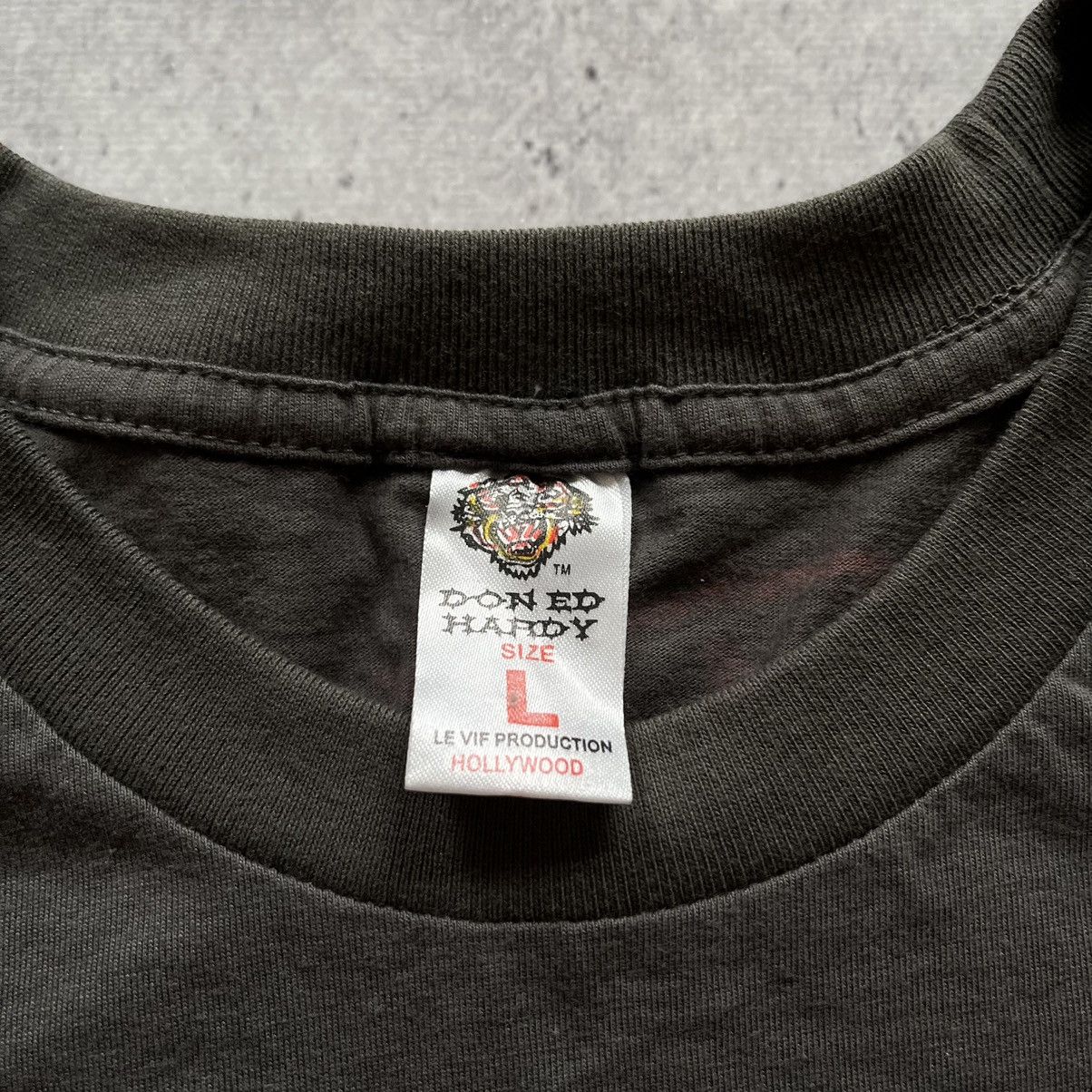 Christian Audigier × Ed Hardy Ed Hardy Two Side Big Logo Glitter Tiger T Shirt Y2K Tee Size US L / EU 52-54 / 3 - 6 Thumbnail