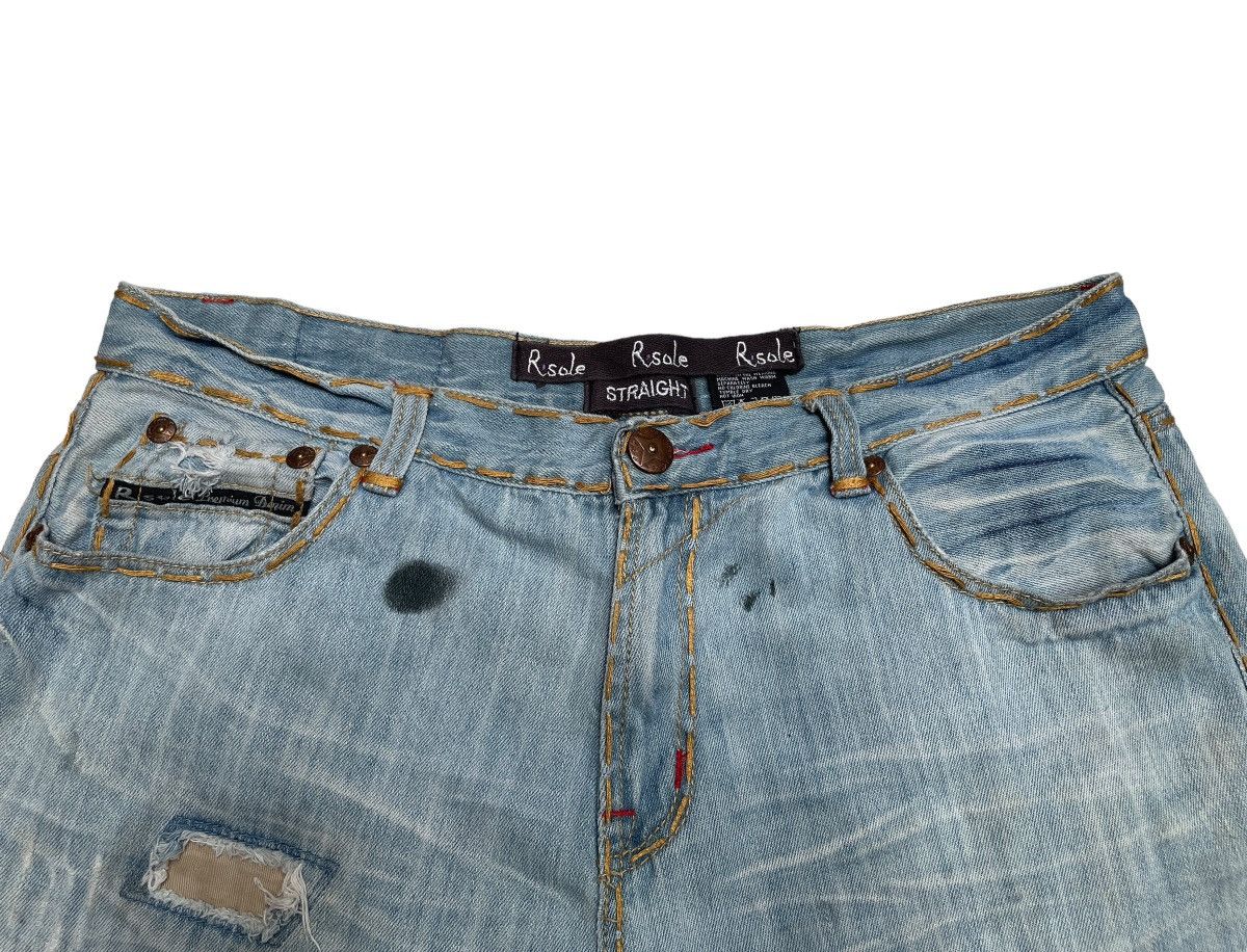 If Six Was Nine × Japanese Brand Rare Design Vintage Brand R.Sole Ripped Baggy Jeans 2000s Size US 37 - 14 Thumbnail