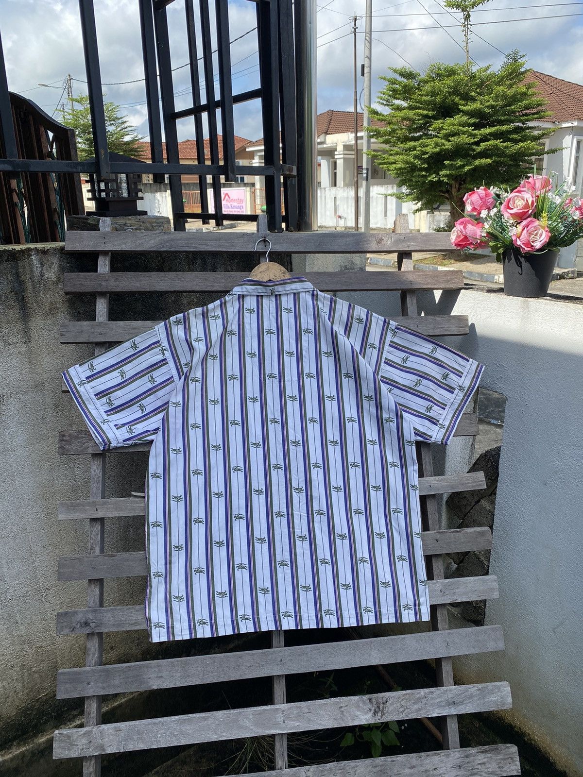 Burberry Vintage Burberry Pajama Button Up Short Sleeve - Monogram Size US XL / EU 56 / 4 - 5 Thumbnail